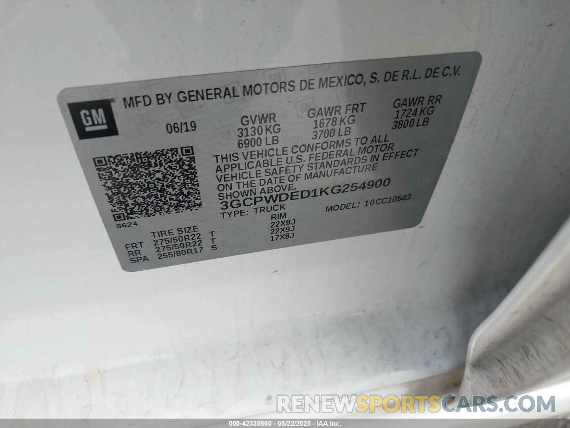 9 Photograph of a damaged car 3GCPWDED1KG254900 CHEVROLET SILVERADO 1500 2019