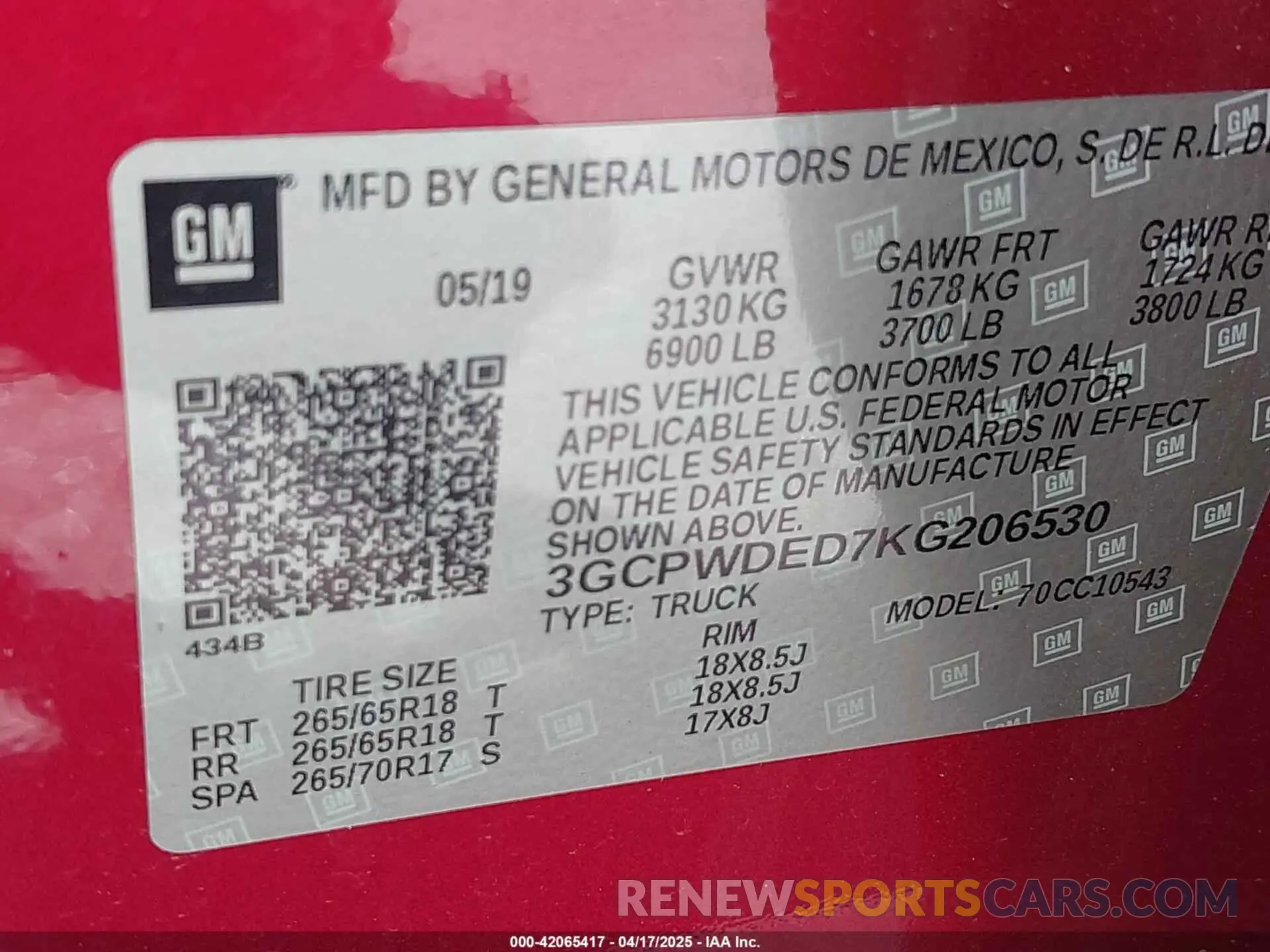 9 Photograph of a damaged car 3GCPWDED7KG206530 CHEVROLET SILVERADO 1500 2019