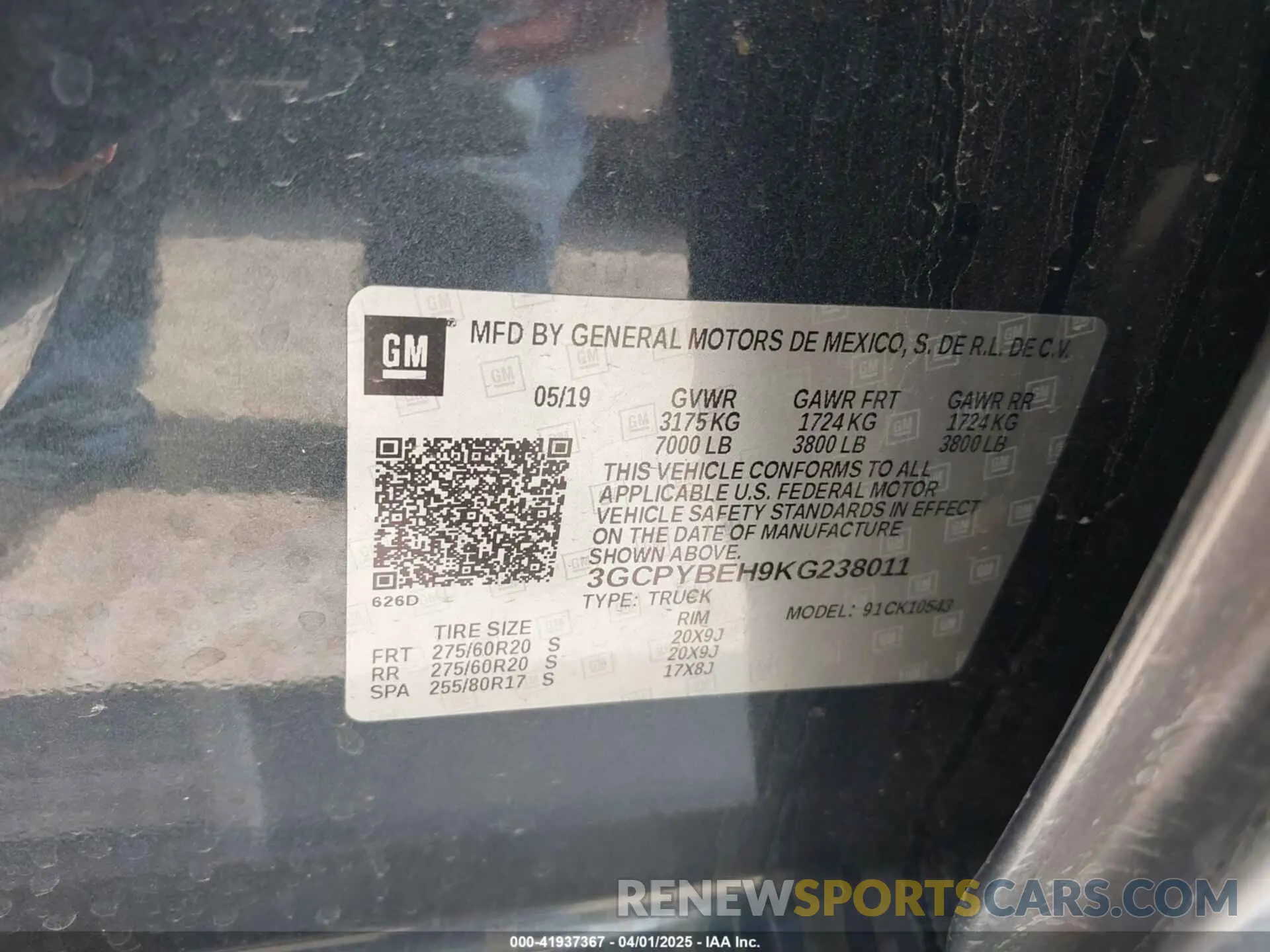 9 Photograph of a damaged car 3GCPYBEH9KG238011 CHEVROLET SILVERADO 1500 2019