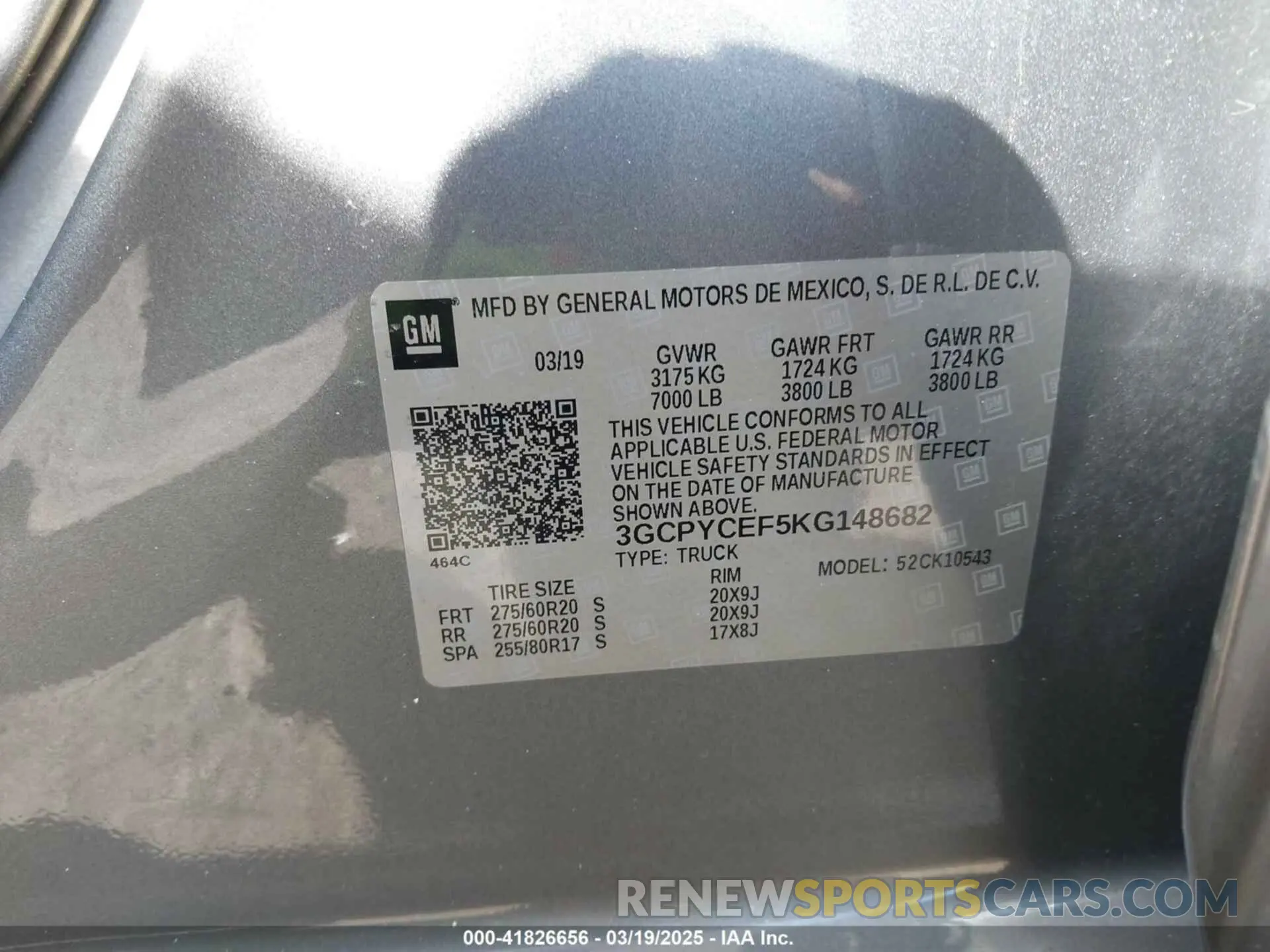 9 Photograph of a damaged car 3GCPYCEF5KG148682 CHEVROLET SILVERADO 1500 2019