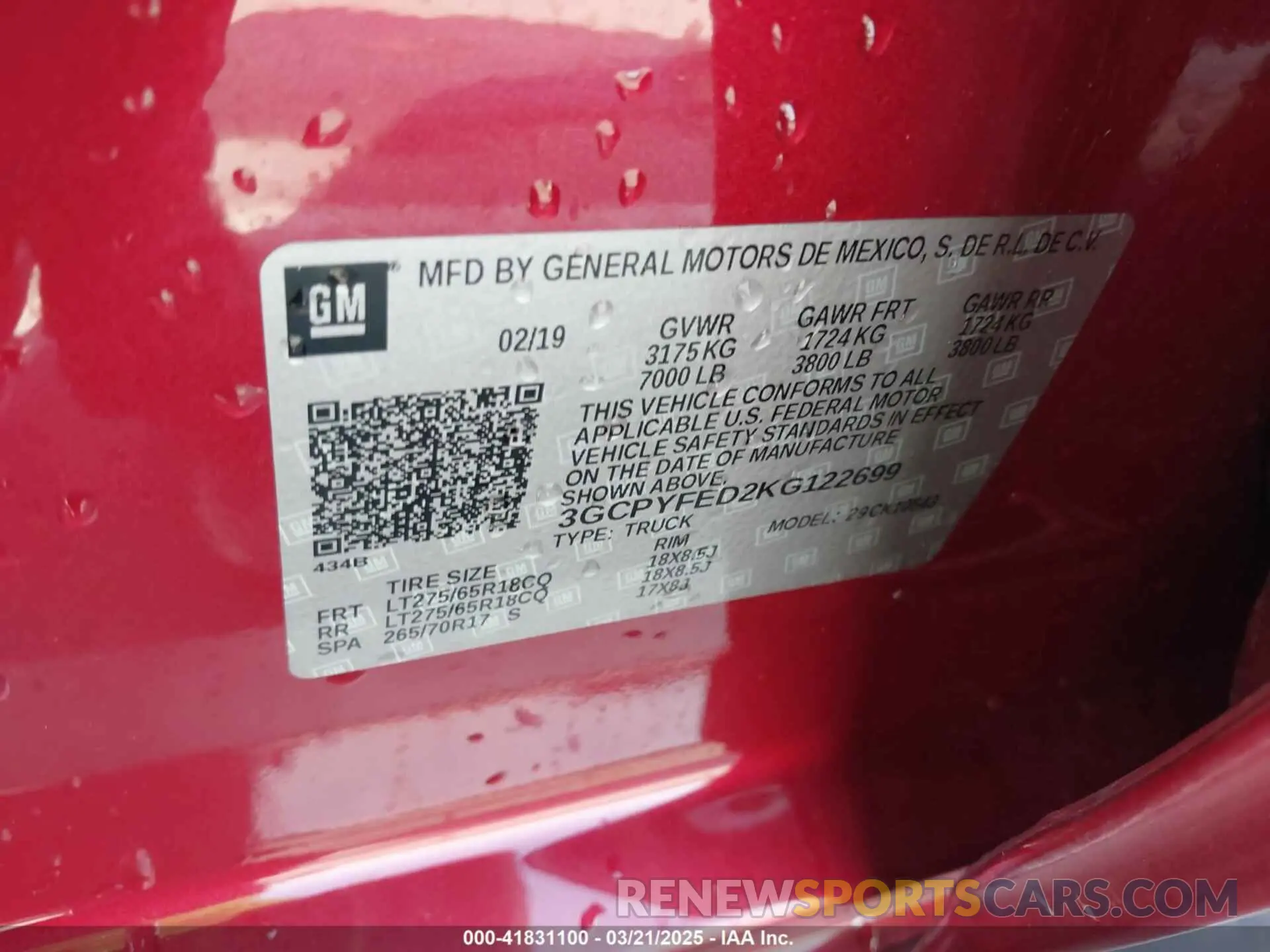 9 Photograph of a damaged car 3GCPYFED2KG122699 CHEVROLET SILVERADO 1500 2019