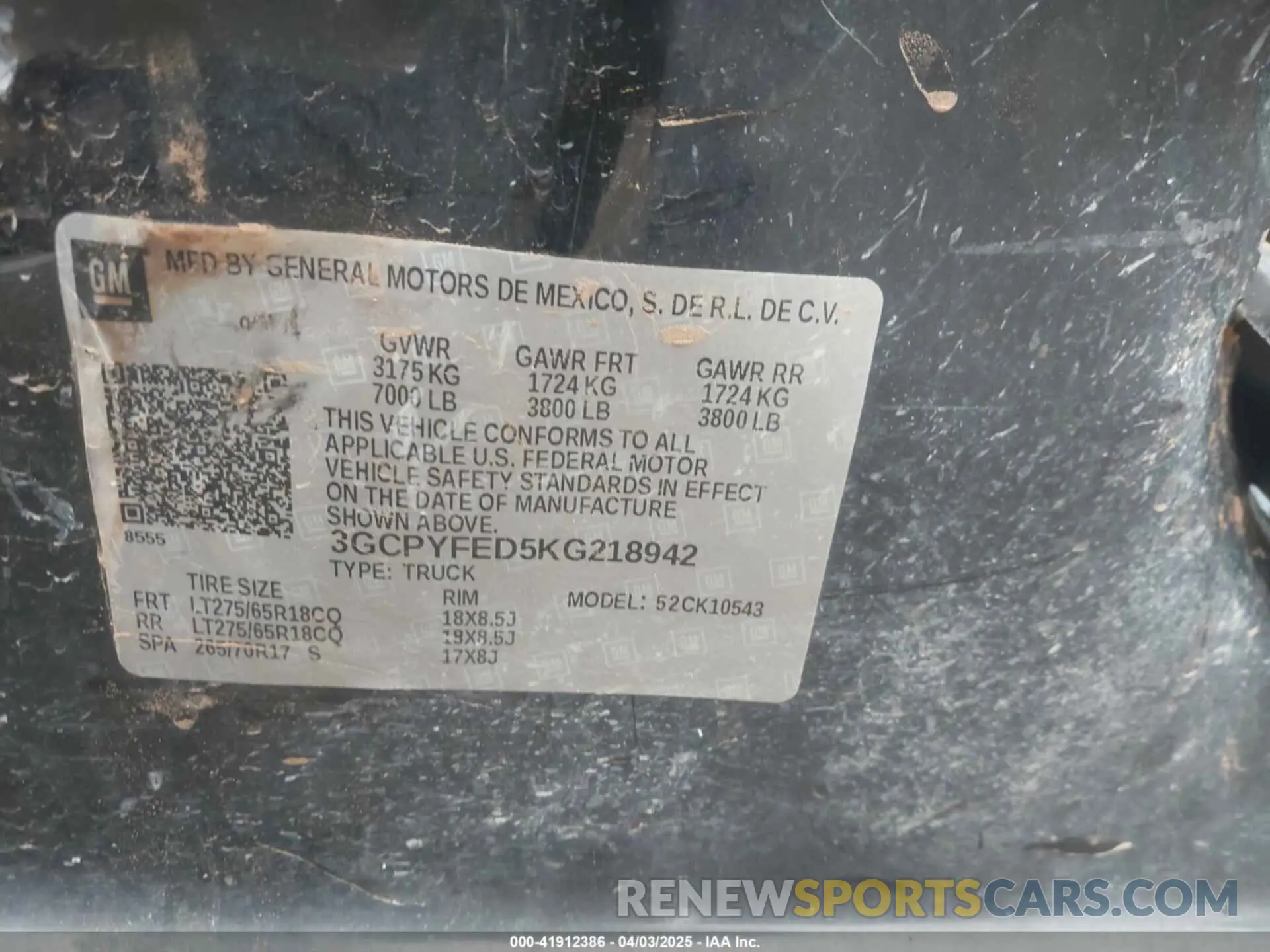 9 Photograph of a damaged car 3GCPYFED5KG218942 CHEVROLET SILVERADO 1500 2019