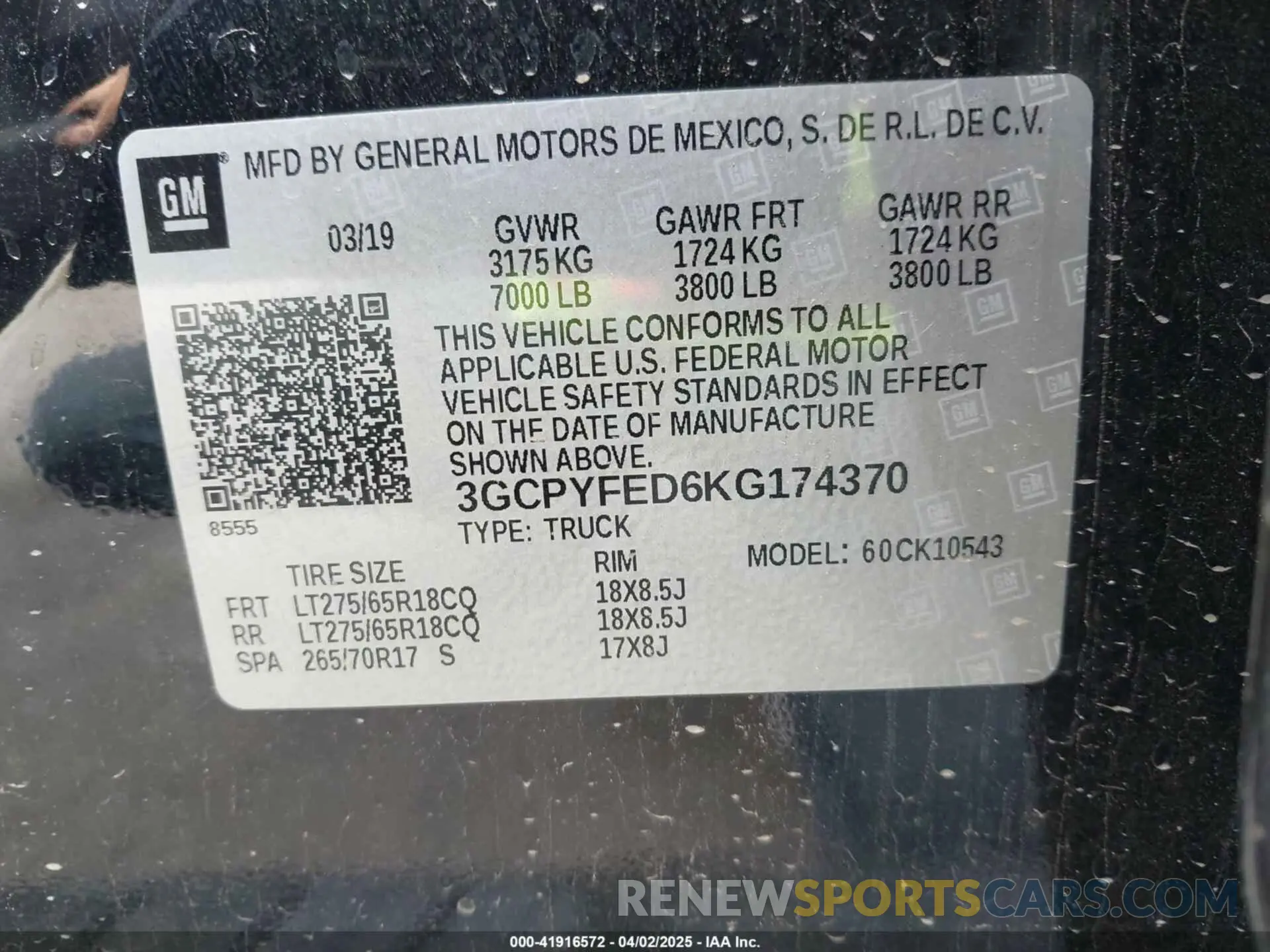 9 Photograph of a damaged car 3GCPYFED6KG174370 CHEVROLET SILVERADO 1500 2019