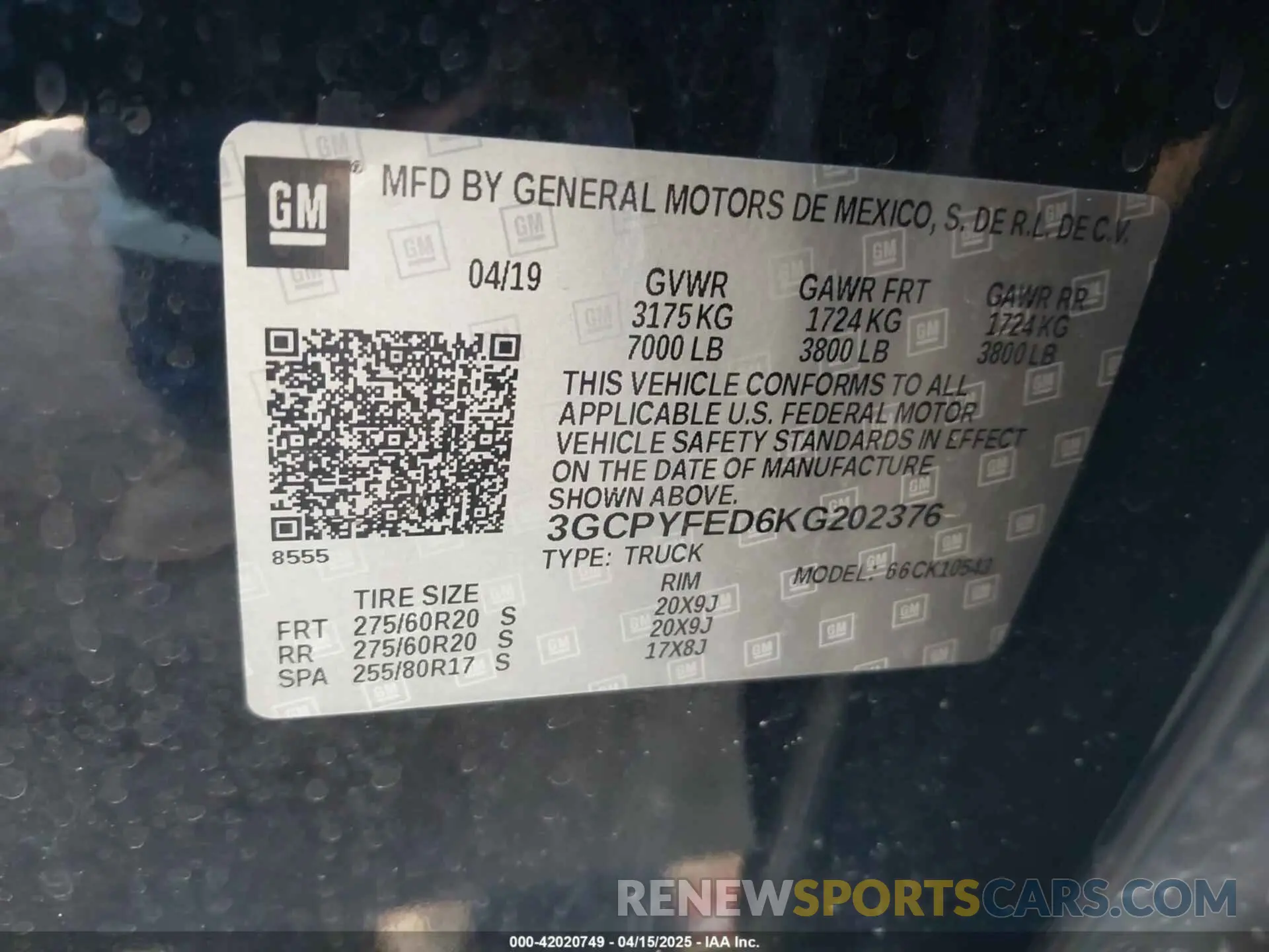 9 Photograph of a damaged car 3GCPYFED6KG202376 CHEVROLET SILVERADO 1500 2019