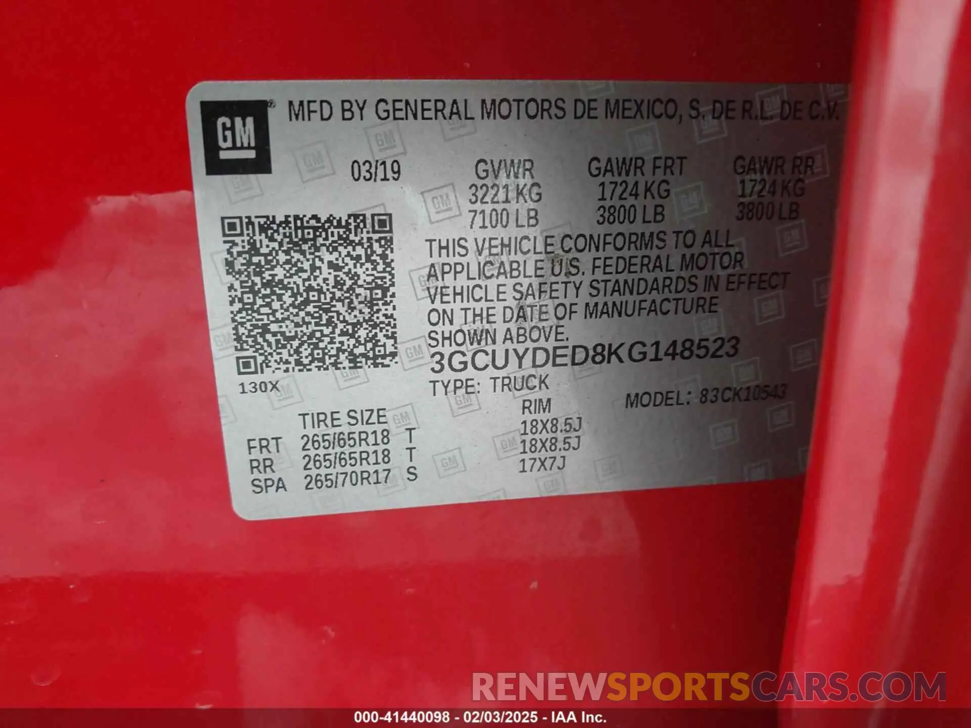 9 Photograph of a damaged car 3GCUYDED8KG148523 CHEVROLET SILVERADO 1500 2019