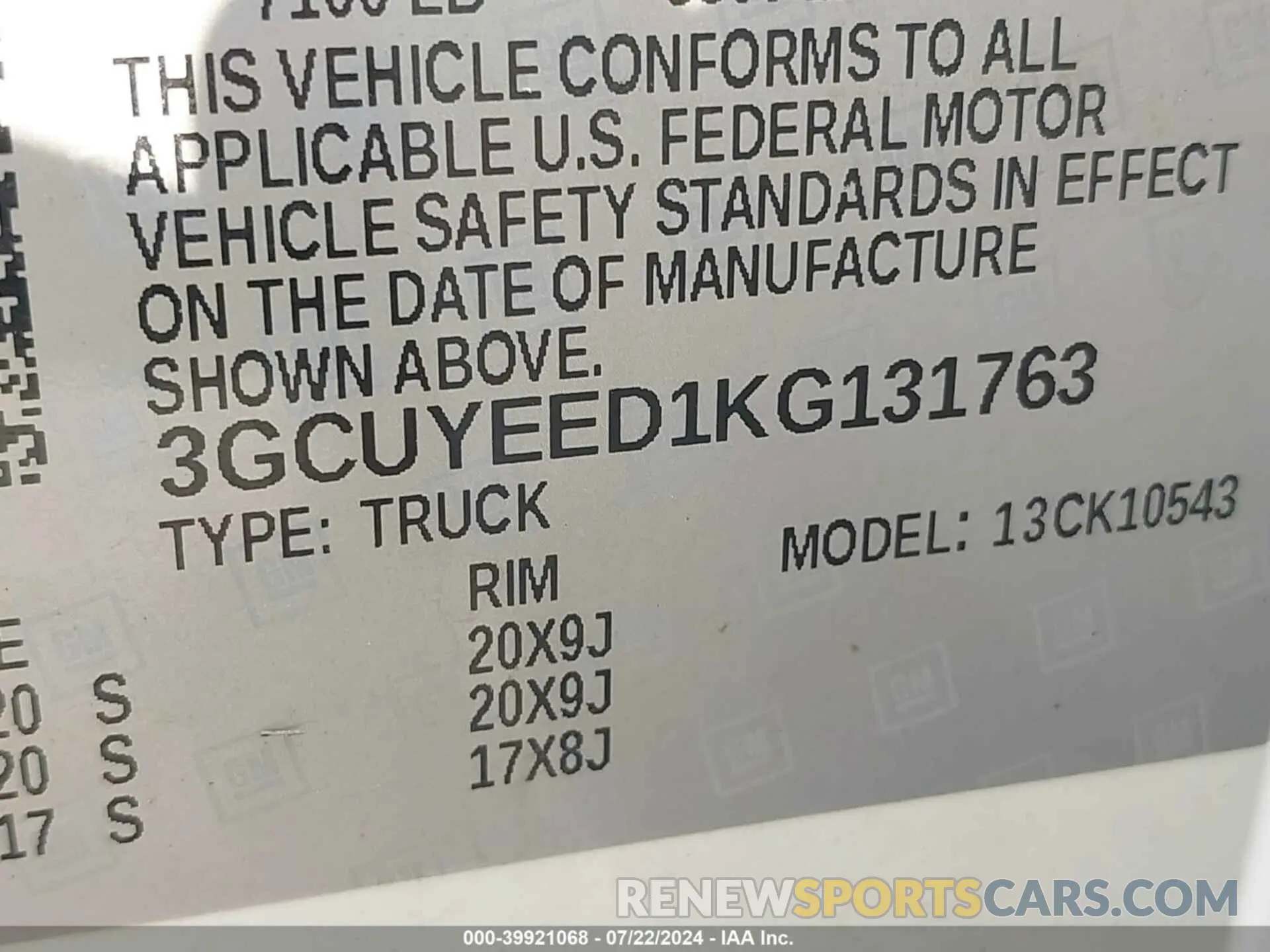 9 Photograph of a damaged car 3GCUYEED1KG131763 CHEVROLET SILVERADO 1500 2019