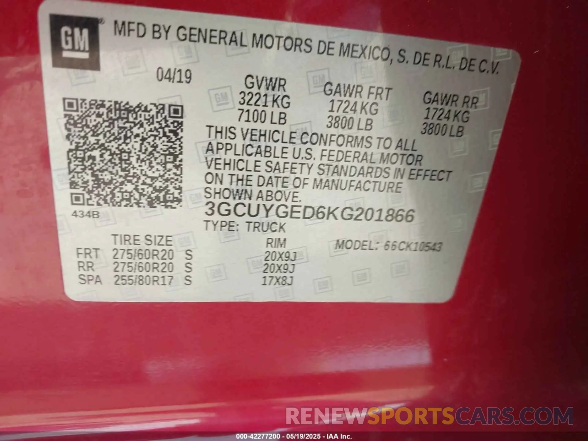 9 Photograph of a damaged car 3GCUYGED6KG201866 CHEVROLET SILVERADO 1500 2019