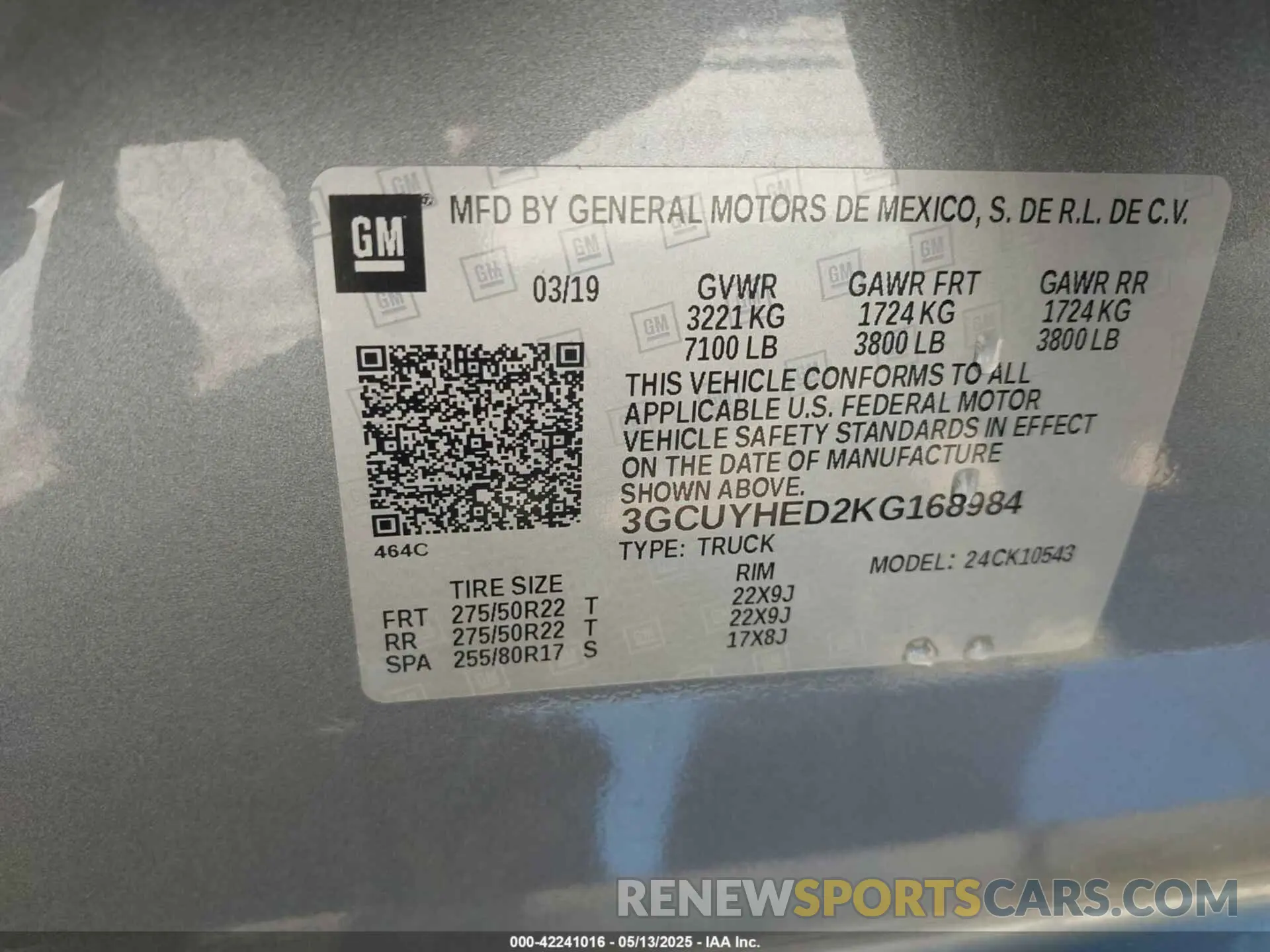 9 Photograph of a damaged car 3GCUYHED2KG168984 CHEVROLET SILVERADO 1500 2019