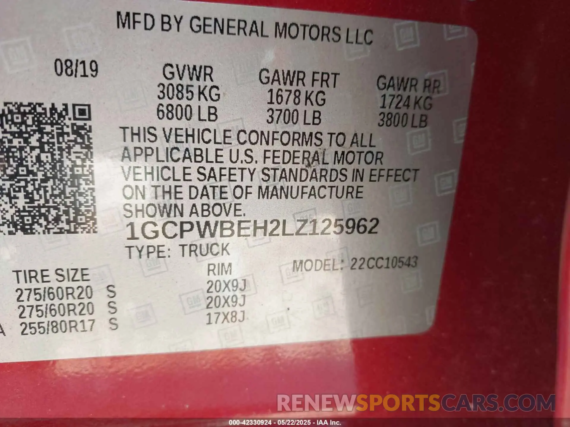 9 Photograph of a damaged car 1GCPWBEH2LZ125962 CHEVROLET SILVERADO 1500 2020