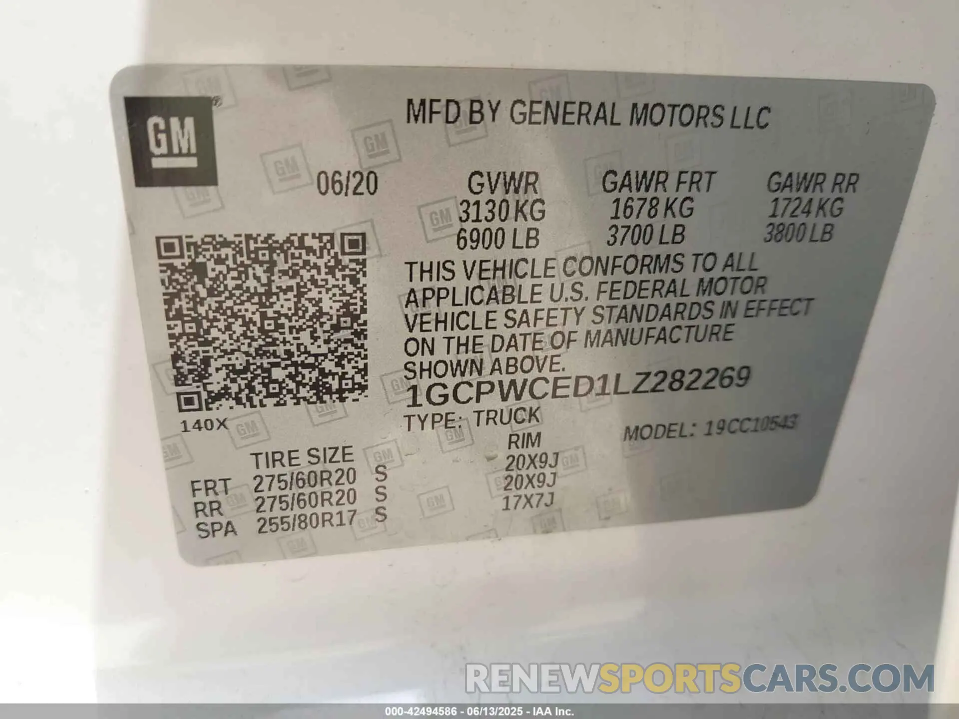 9 Photograph of a damaged car 1GCPWCED1LZ282269 CHEVROLET SILVERADO 1500 2020