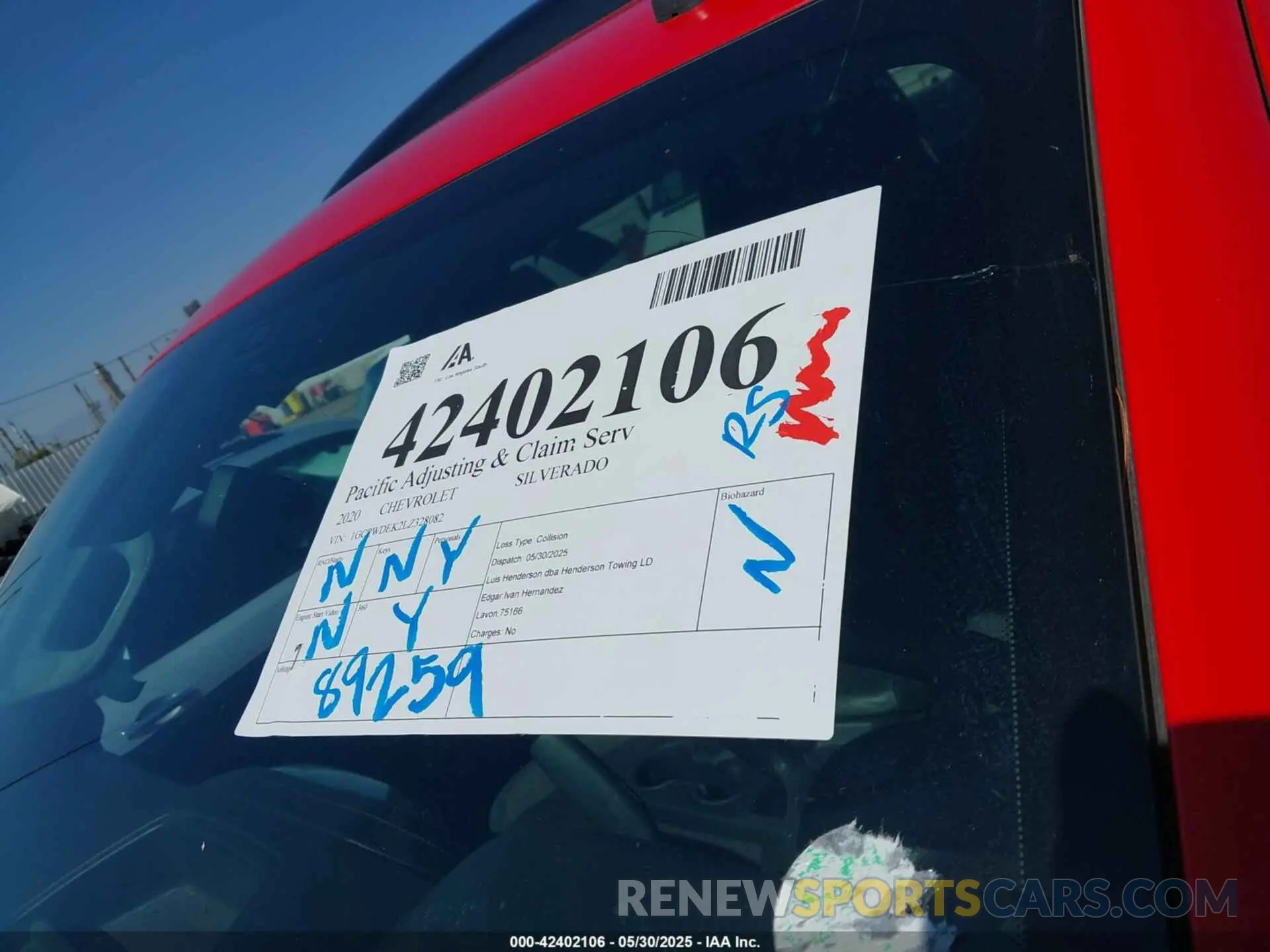 17 Photograph of a damaged car 1GCPWDEK2LZ328082 CHEVROLET SILVERADO 1500 2020