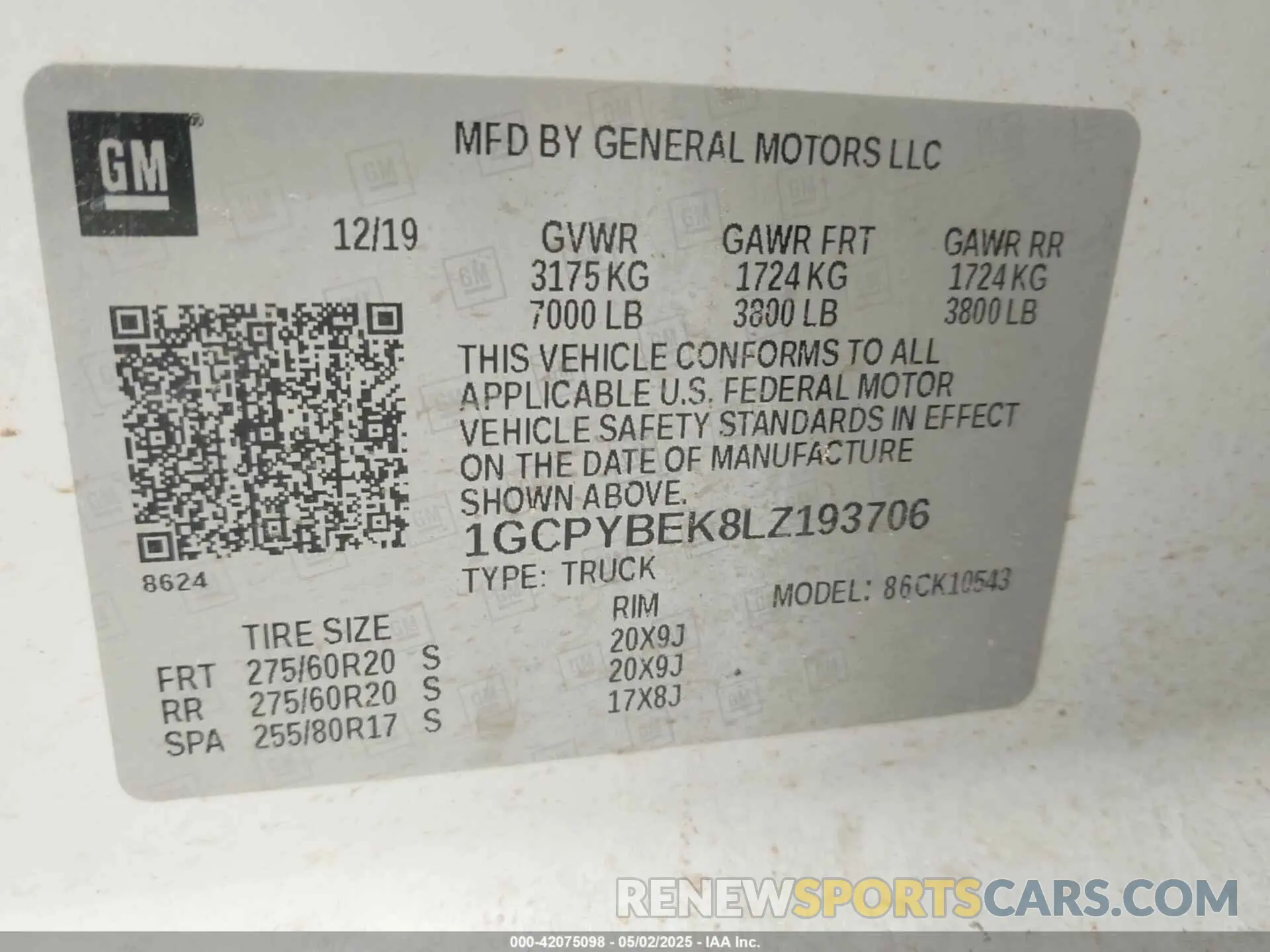 9 Photograph of a damaged car 1GCPYBEK8LZ193706 CHEVROLET SILVERADO 1500 2020