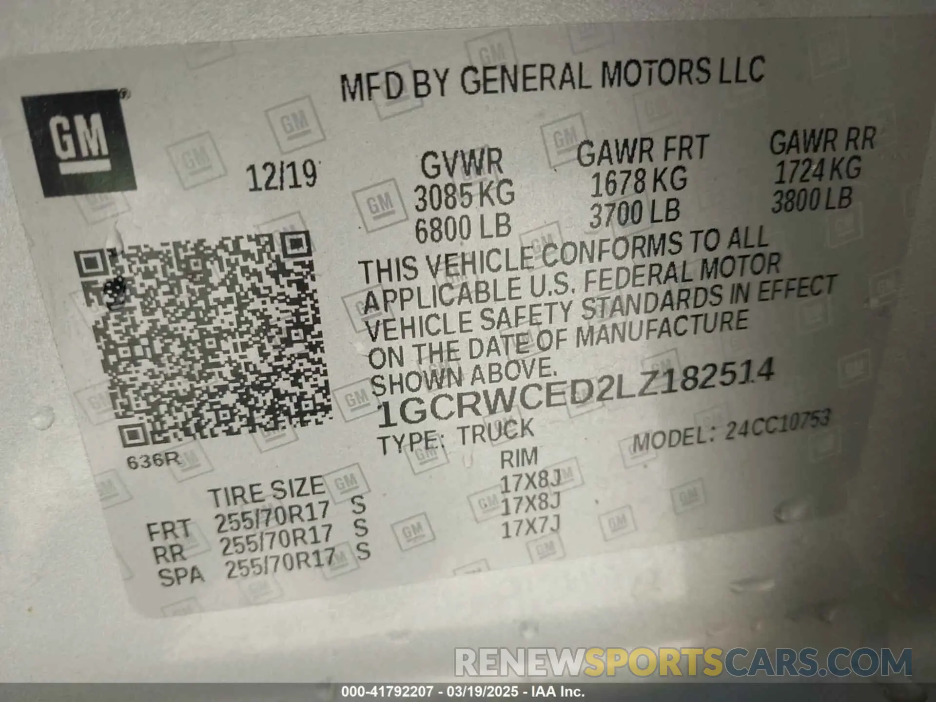 9 Photograph of a damaged car 1GCRWCED2LZ182514 CHEVROLET SILVERADO 1500 2020