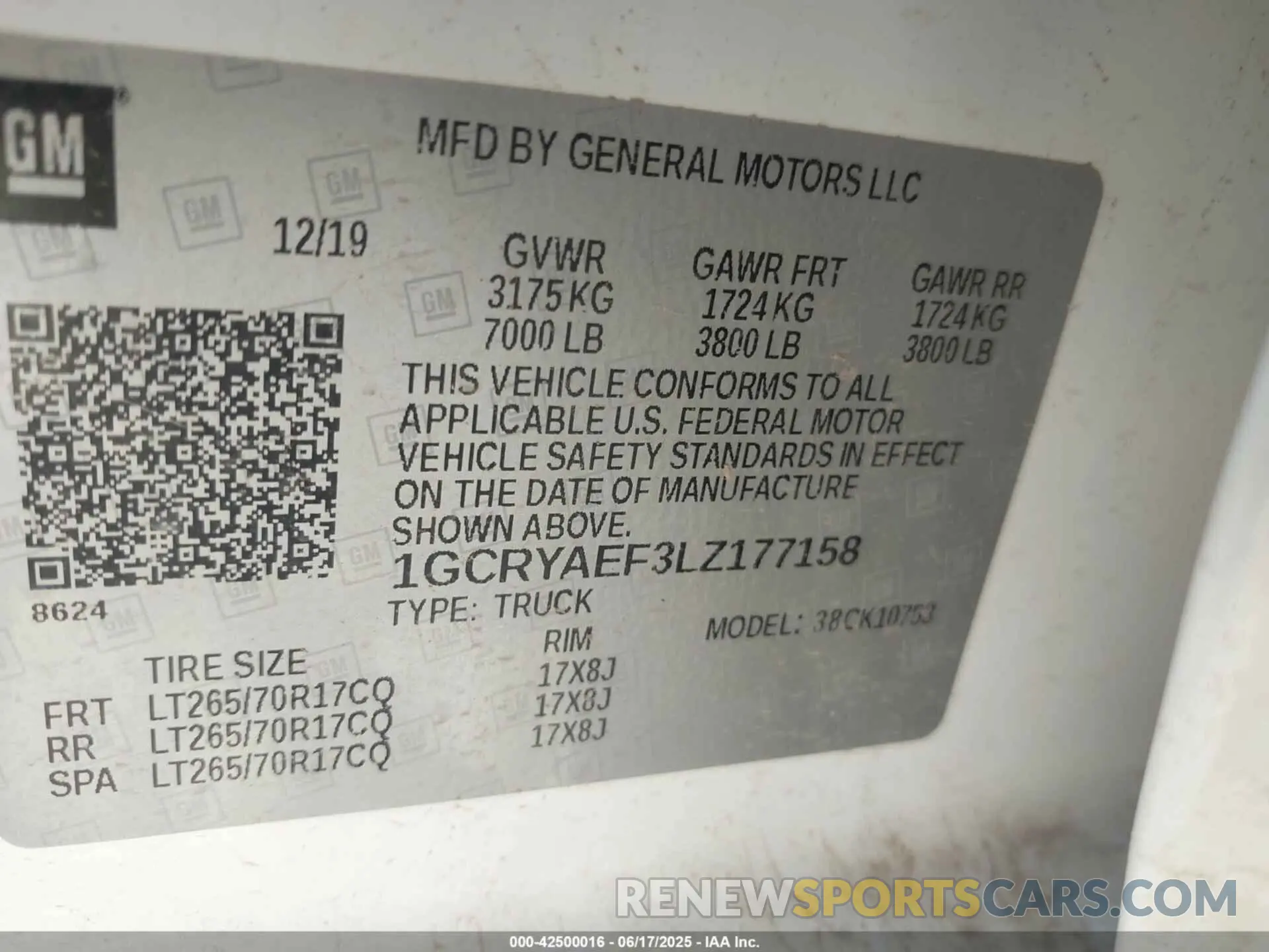 9 Photograph of a damaged car 1GCRYAEF3LZ177158 CHEVROLET SILVERADO 1500 2020