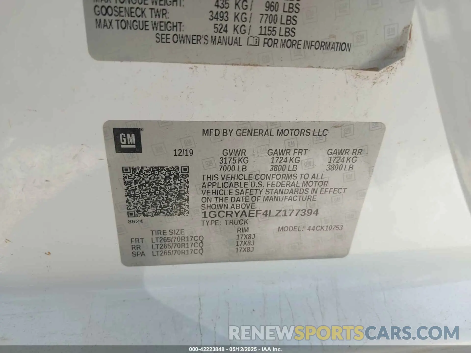 9 Photograph of a damaged car 1GCRYAEF4LZ177394 CHEVROLET SILVERADO 1500 2020