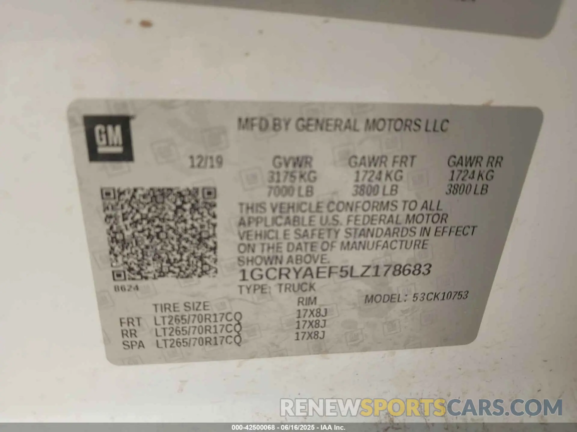 9 Photograph of a damaged car 1GCRYAEF5LZ178683 CHEVROLET SILVERADO 1500 2020