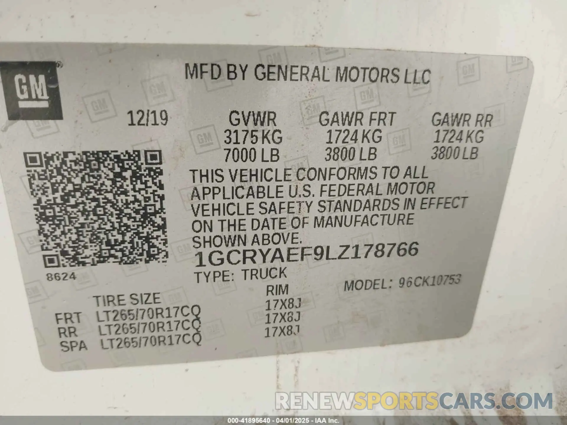 9 Photograph of a damaged car 1GCRYAEF9LZ178766 CHEVROLET SILVERADO 1500 2020