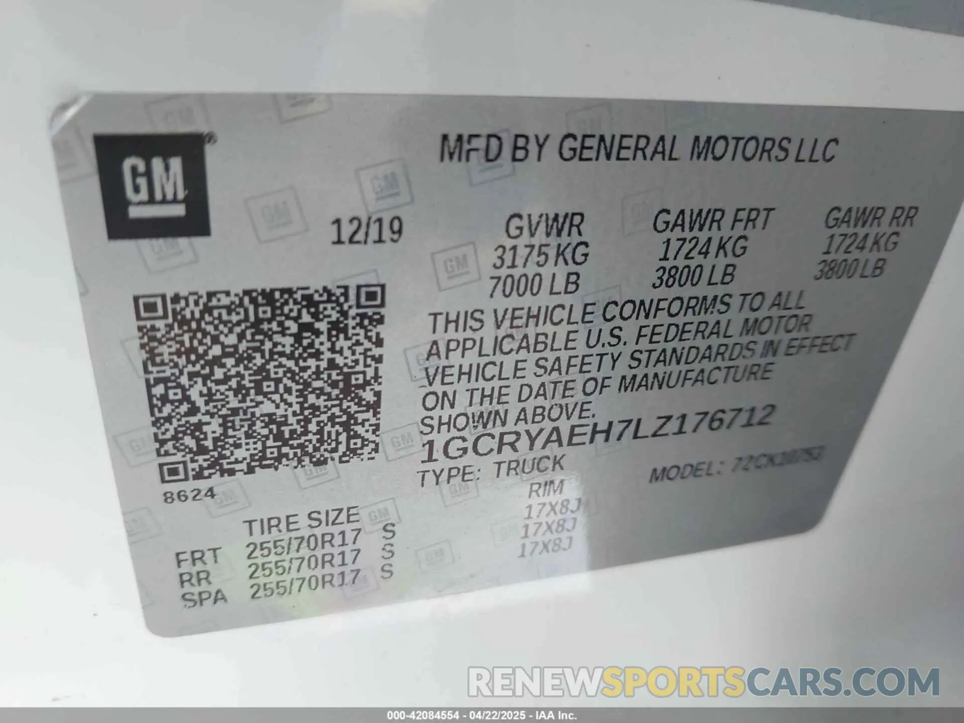 9 Photograph of a damaged car 1GCRYAEH7LZ176712 CHEVROLET SILVERADO 1500 2020