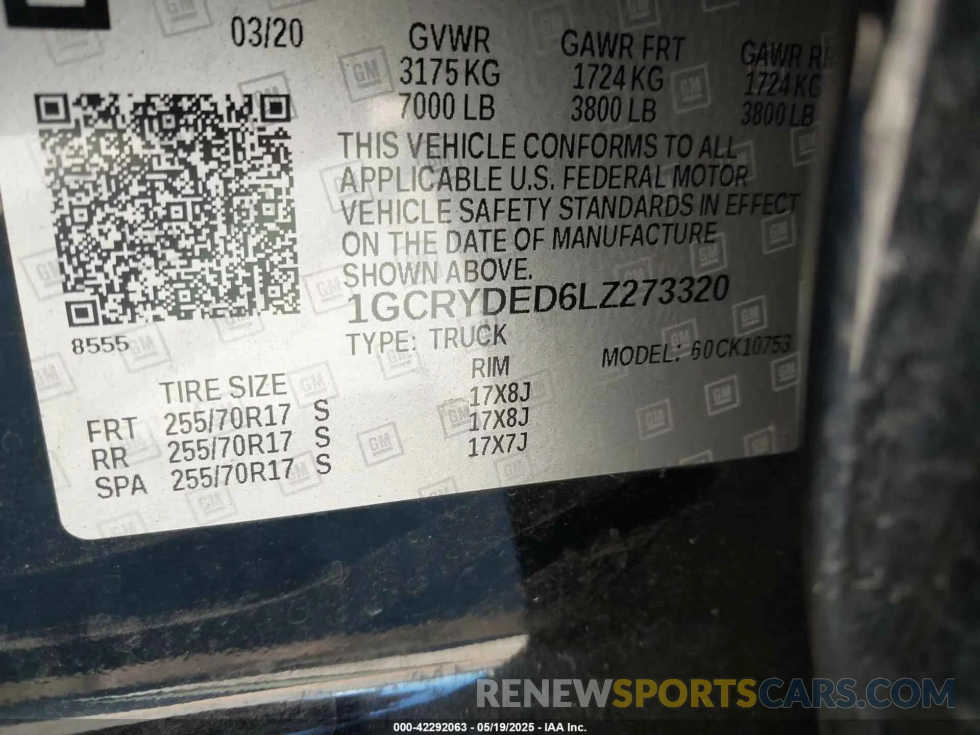9 Photograph of a damaged car 1GCRYDED6LZ273320 CHEVROLET SILVERADO 1500 2020