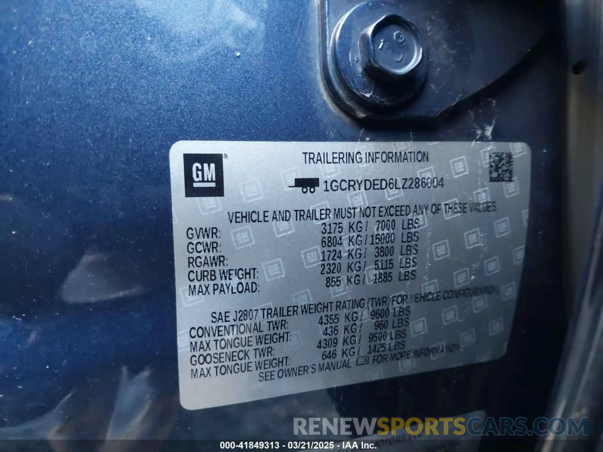 9 Photograph of a damaged car 1GCRYDED6LZ286004 CHEVROLET SILVERADO 1500 2020