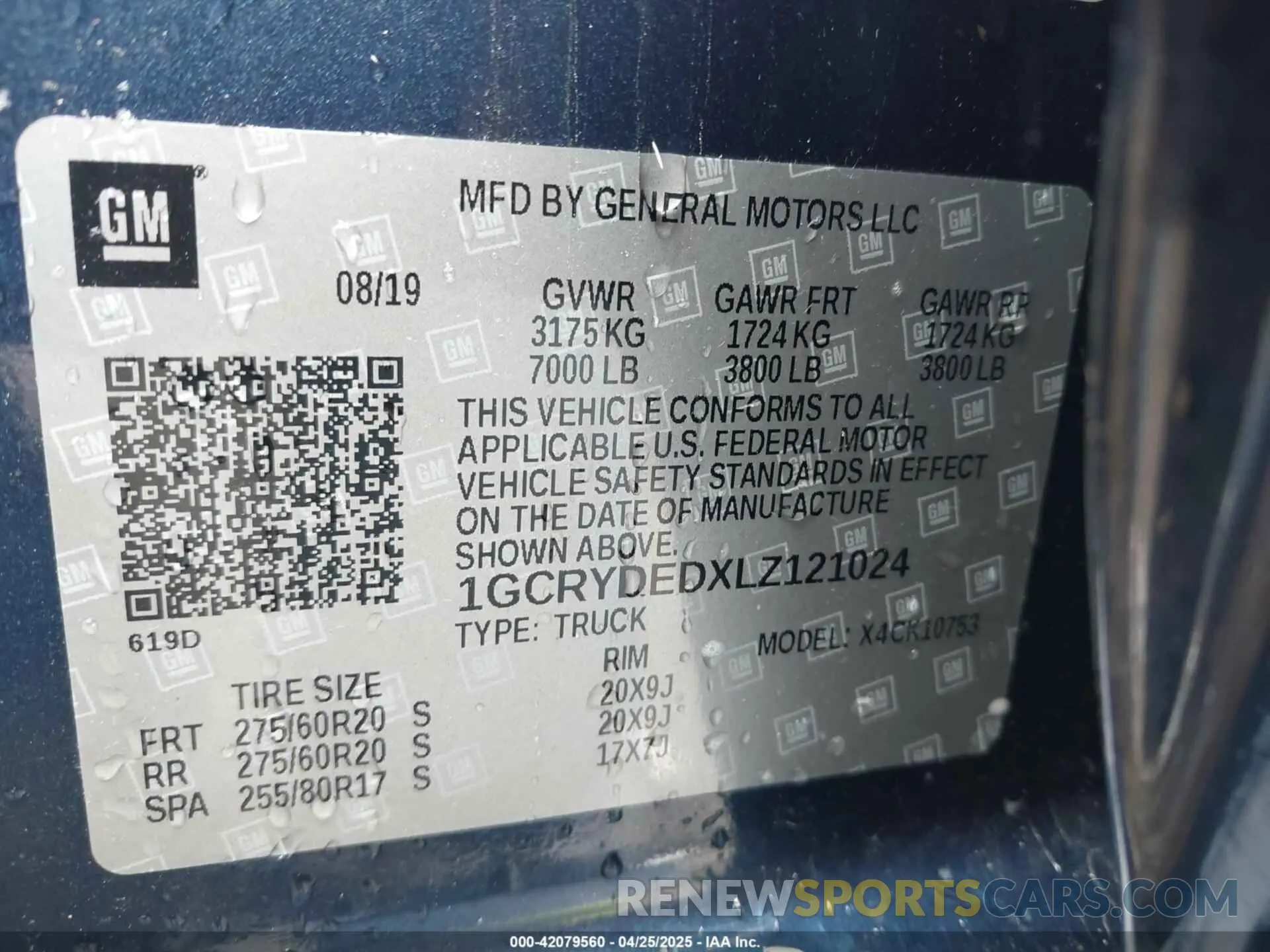 9 Photograph of a damaged car 1GCRYDEDXLZ121024 CHEVROLET SILVERADO 1500 2020