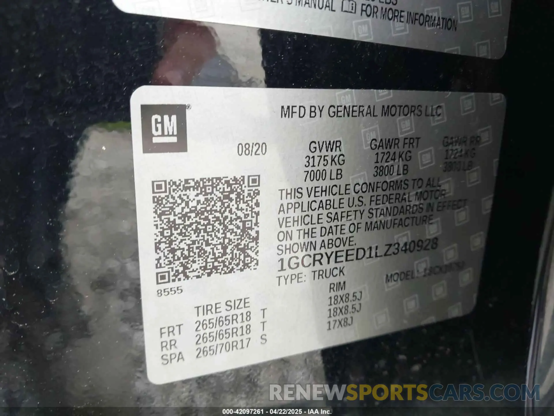 9 Photograph of a damaged car 1GCRYEED1LZ340928 CHEVROLET SILVERADO 1500 2020