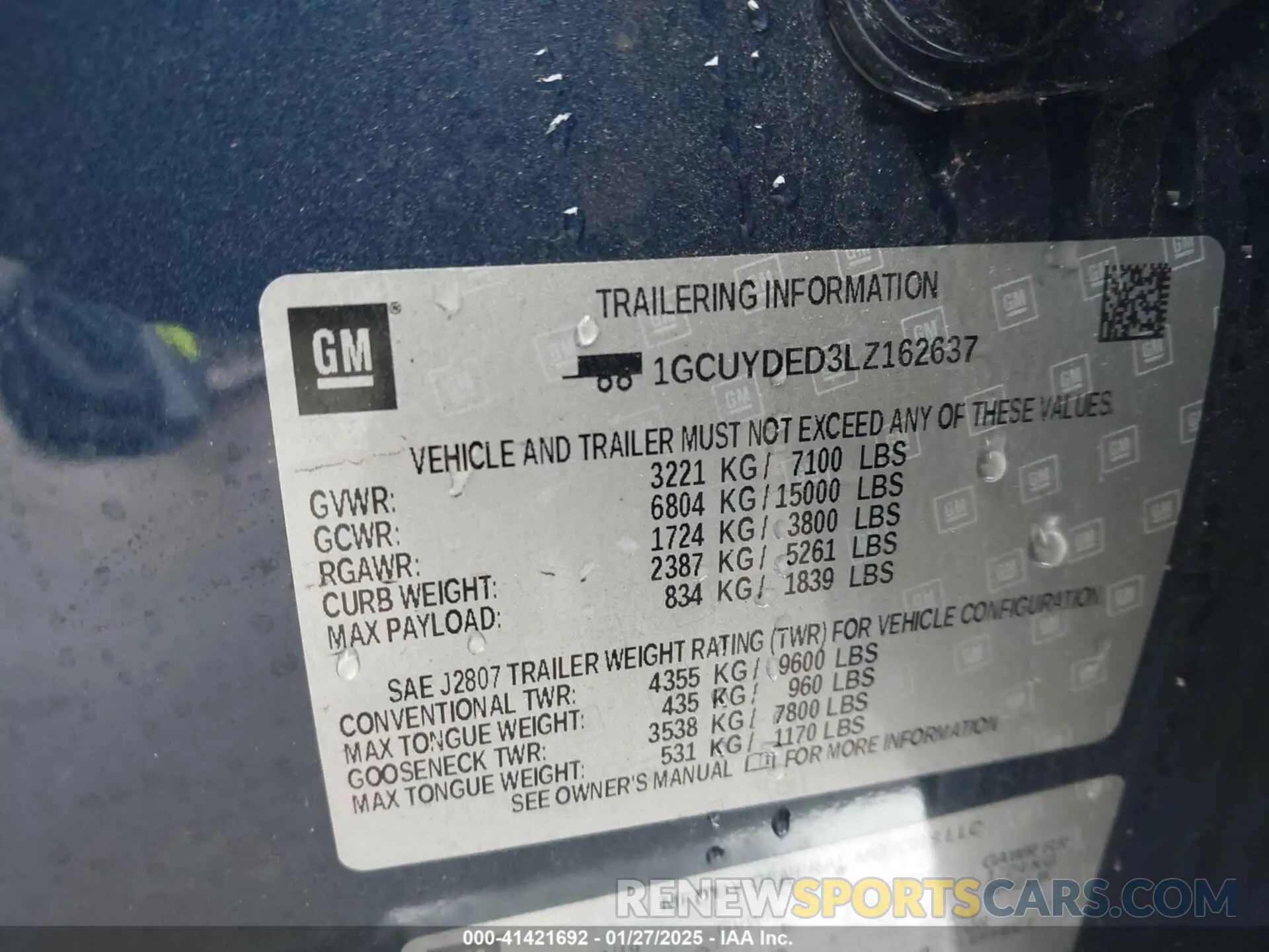 9 Photograph of a damaged car 1GCUYDED3LZ162637 CHEVROLET SILVERADO 1500 2020