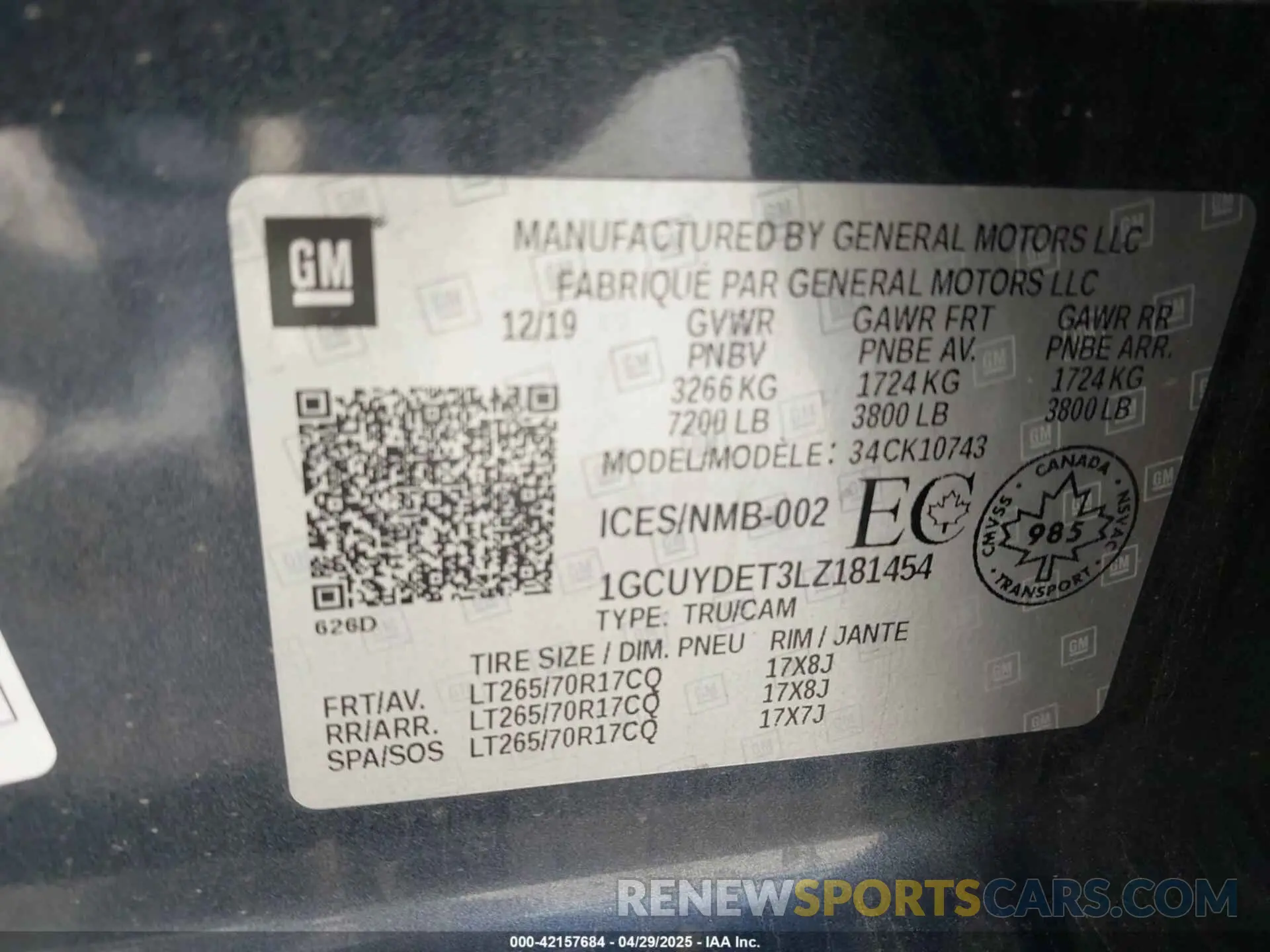 9 Photograph of a damaged car 1GCUYDET3LZ181454 CHEVROLET SILVERADO 1500 2020