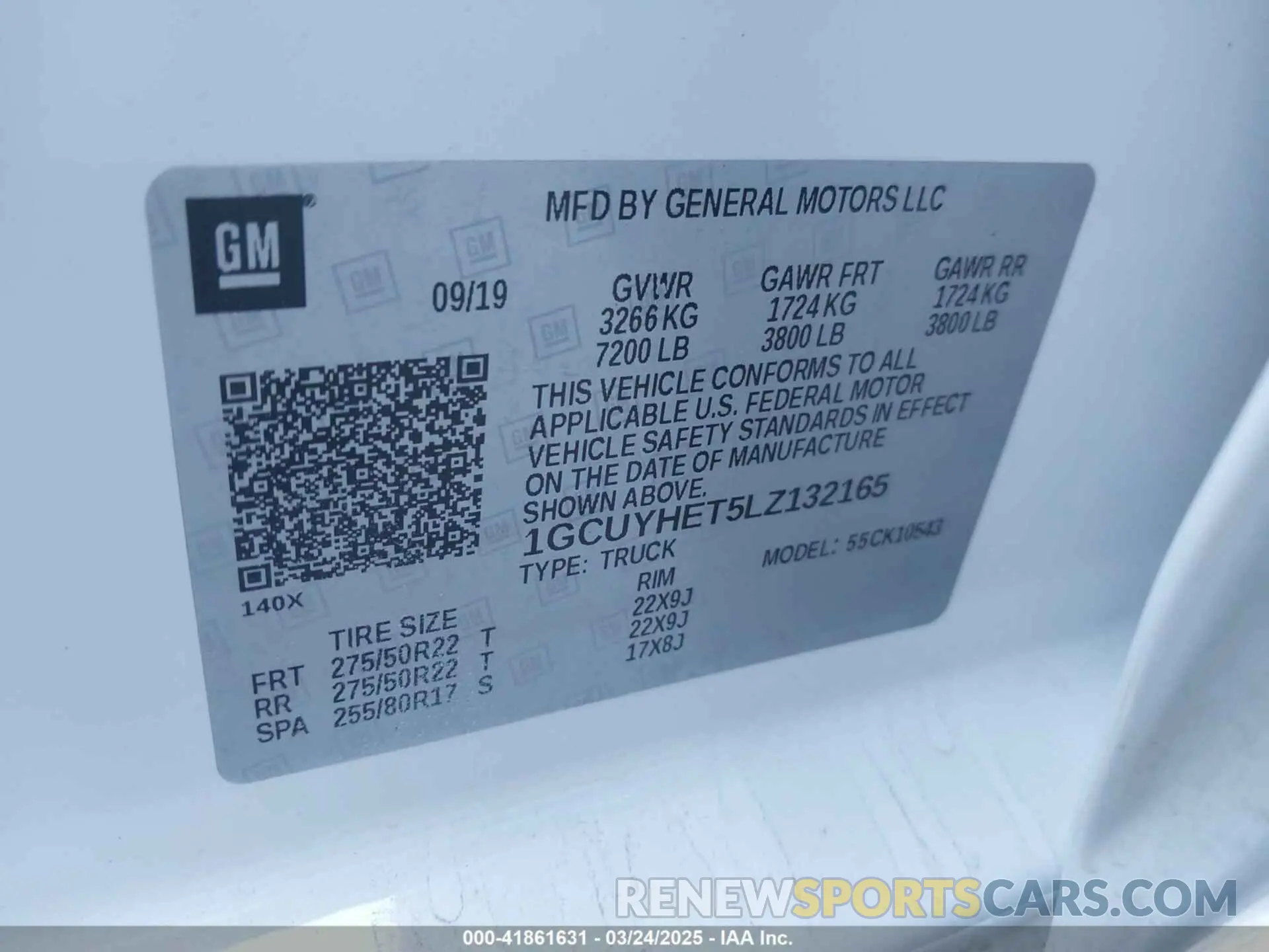 9 Photograph of a damaged car 1GCUYHET5LZ132165 CHEVROLET SILVERADO 1500 2020