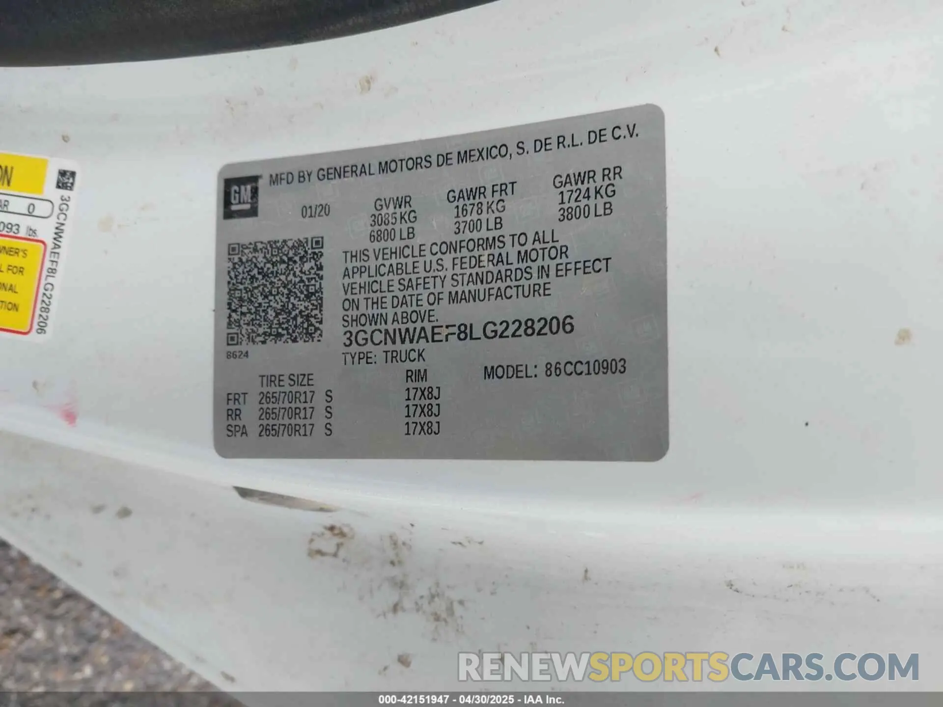 9 Photograph of a damaged car 3GCNWAEF8LG228206 CHEVROLET SILVERADO 1500 2020