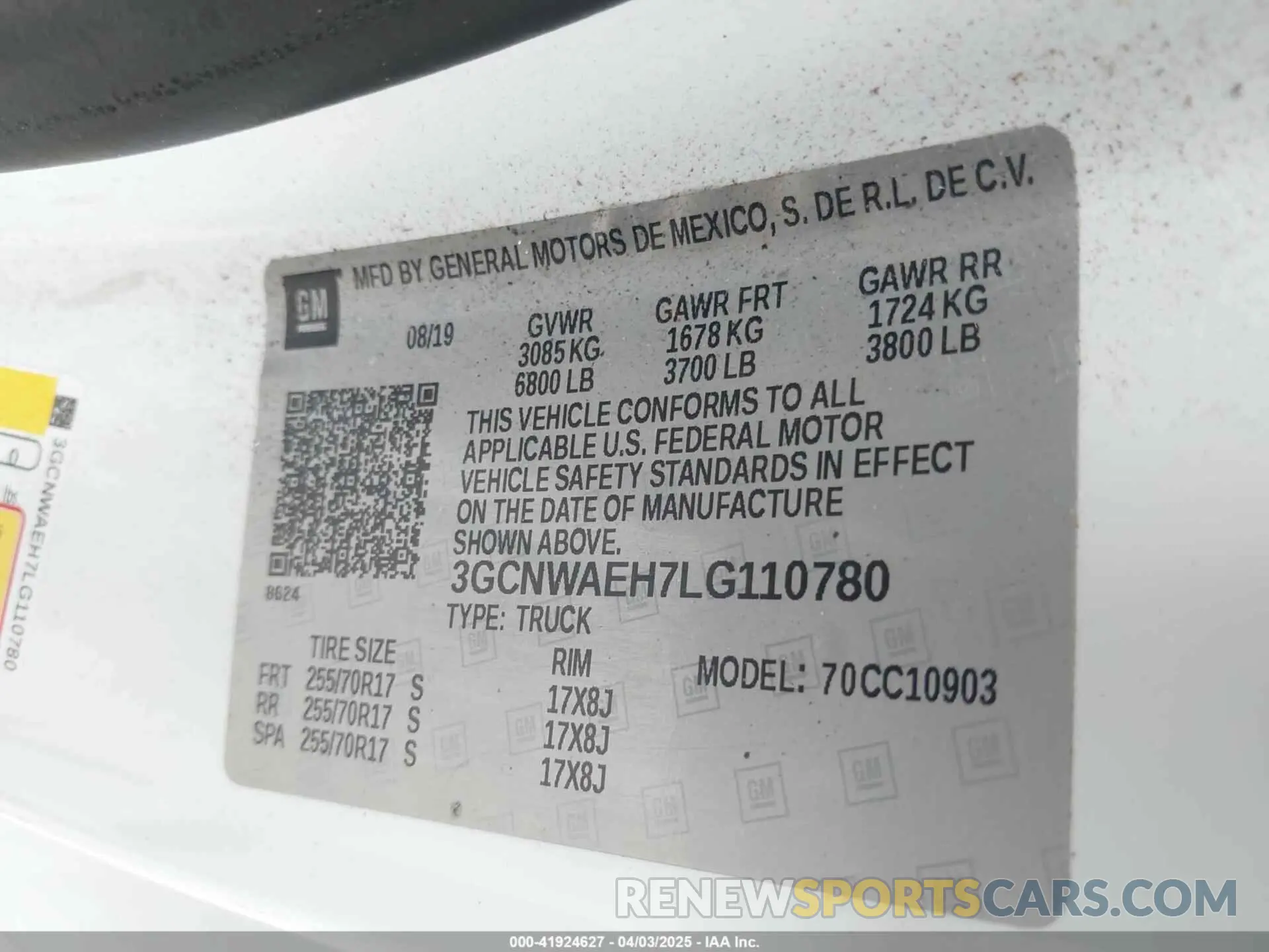 9 Photograph of a damaged car 3GCNWAEH7LG110780 CHEVROLET SILVERADO 1500 2020