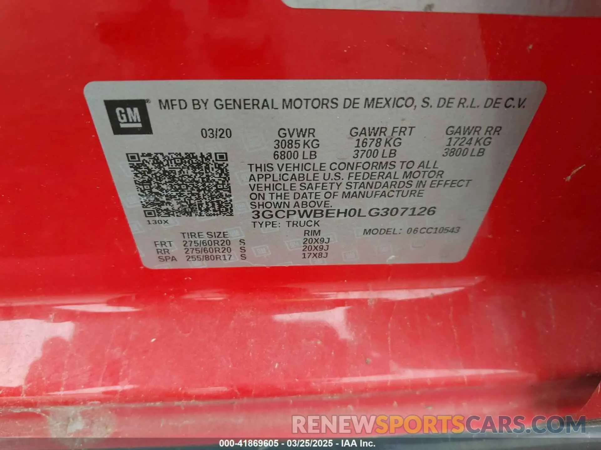 9 Photograph of a damaged car 3GCPWBEH0LG307126 CHEVROLET SILVERADO 1500 2020
