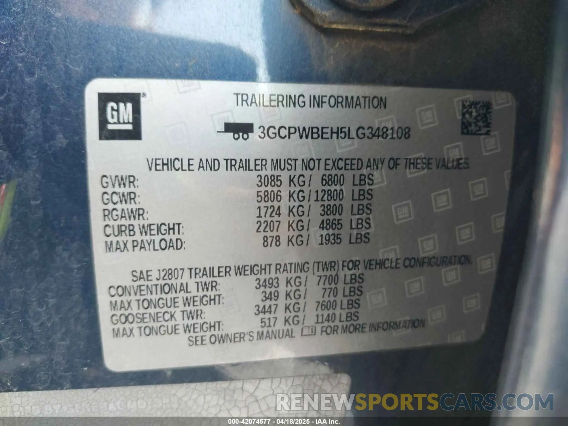 9 Photograph of a damaged car 3GCPWBEH5LG348108 CHEVROLET SILVERADO 1500 2020