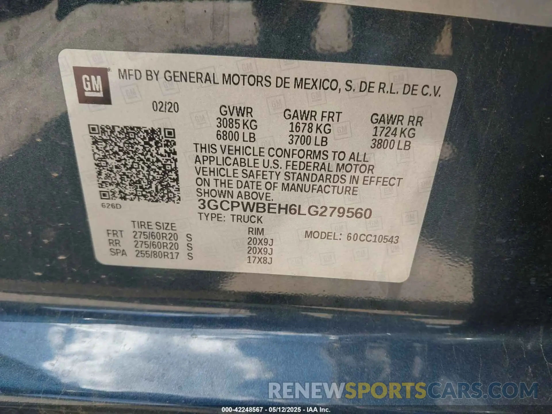 9 Photograph of a damaged car 3GCPWBEH6LG279560 CHEVROLET SILVERADO 1500 2020