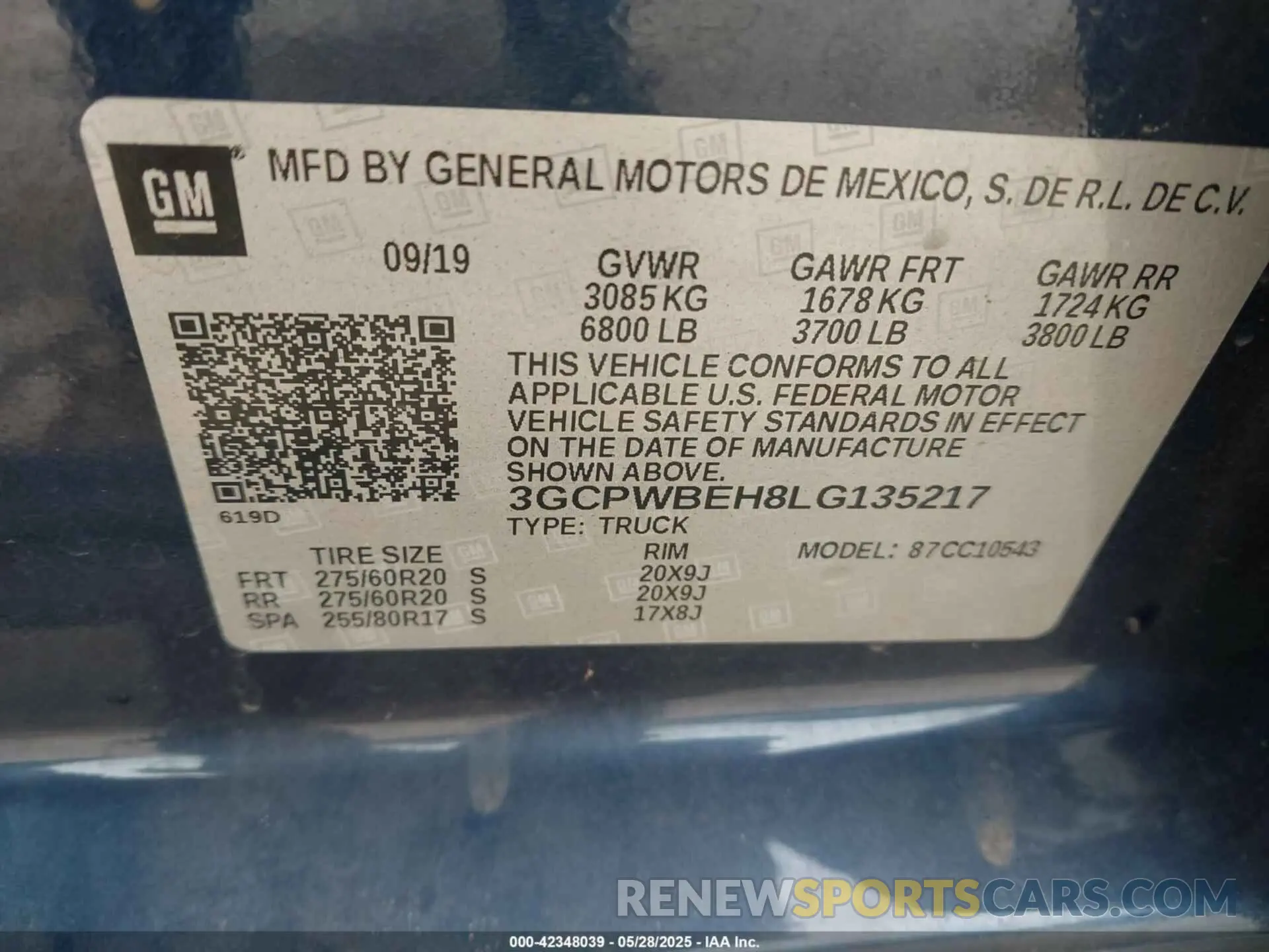 9 Photograph of a damaged car 3GCPWBEH8LG135217 CHEVROLET SILVERADO 1500 2020