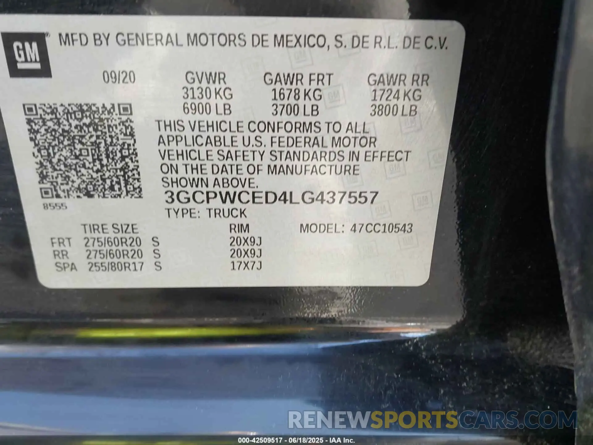 9 Photograph of a damaged car 3GCPWCED4LG437557 CHEVROLET SILVERADO 1500 2020