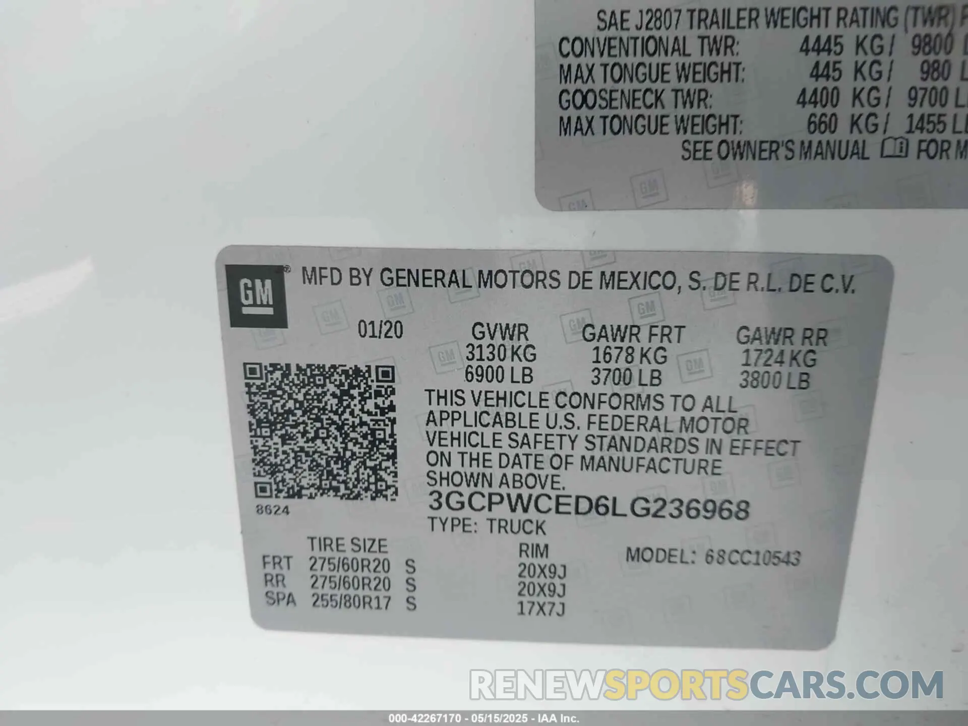 9 Photograph of a damaged car 3GCPWCED6LG236968 CHEVROLET SILVERADO 1500 2020