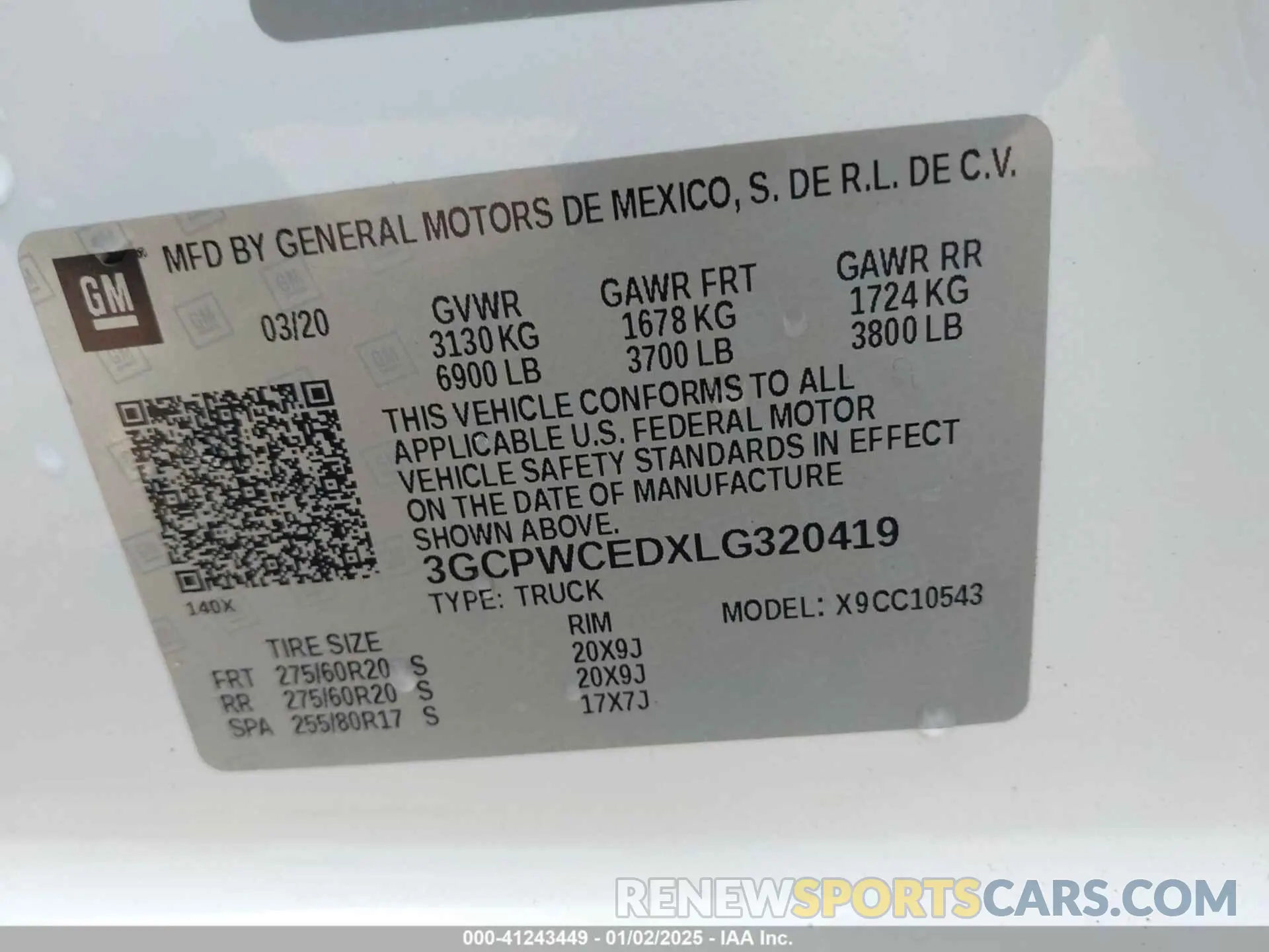 9 Photograph of a damaged car 3GCPWCEDXLG320419 CHEVROLET SILVERADO 1500 2020