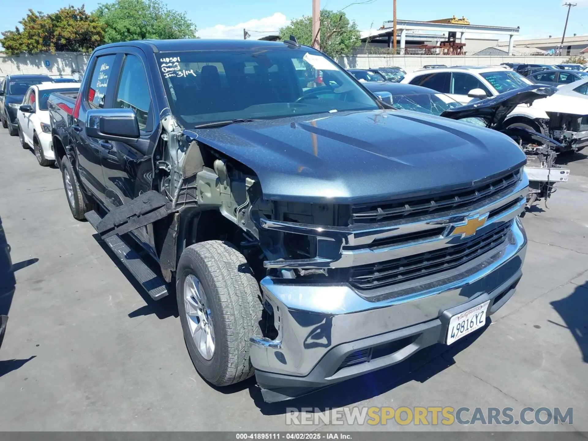 1 Photograph of a damaged car 3GCPWCEK0LG313736 CHEVROLET SILVERADO 1500 2020