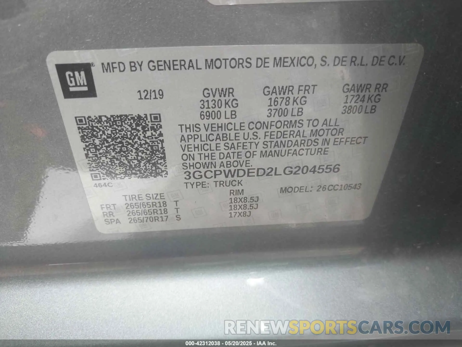 9 Photograph of a damaged car 3GCPWDED2LG204556 CHEVROLET SILVERADO 1500 2020