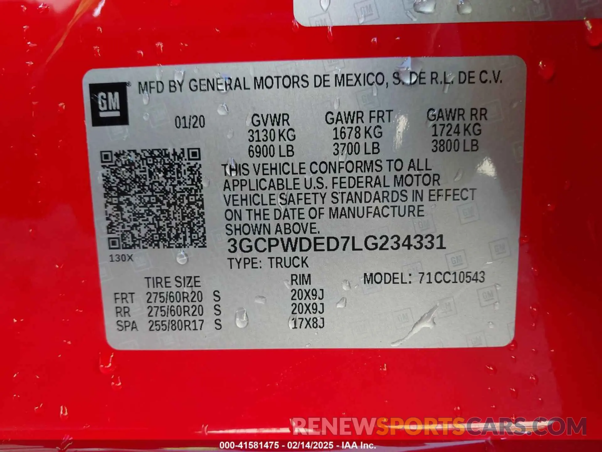 9 Photograph of a damaged car 3GCPWDED7LG234331 CHEVROLET SILVERADO 1500 2020
