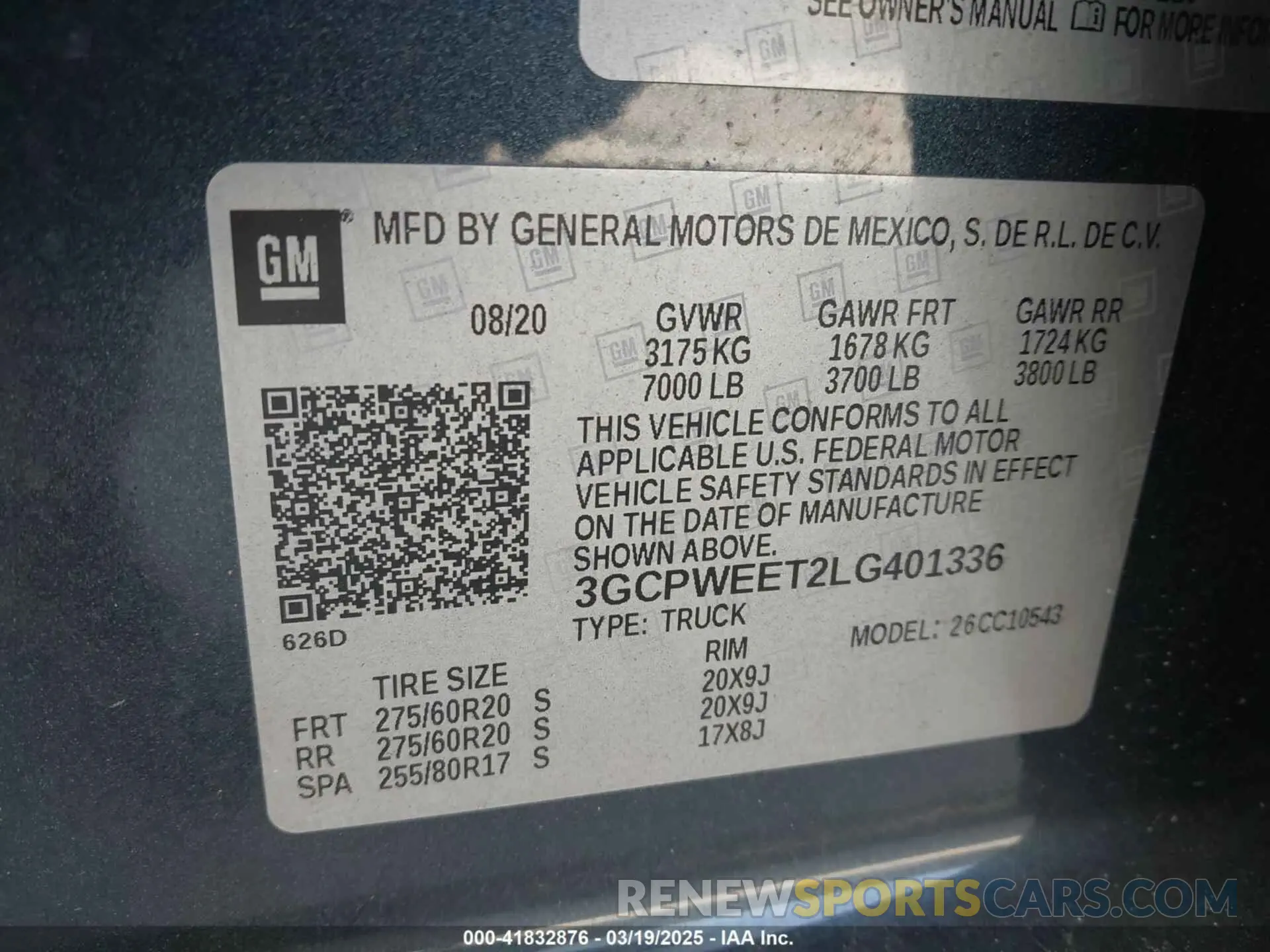 9 Photograph of a damaged car 3GCPWEET2LG401336 CHEVROLET SILVERADO 1500 2020