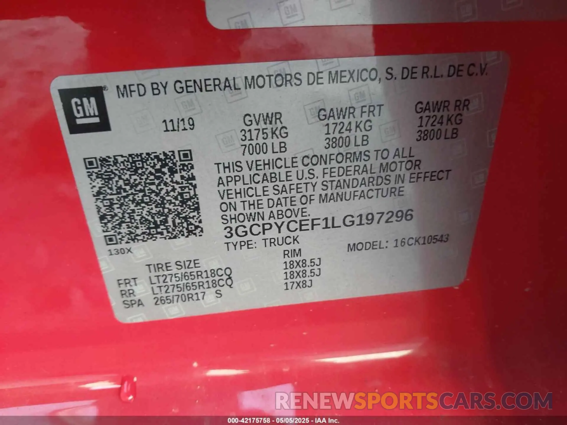 9 Photograph of a damaged car 3GCPYCEF1LG197296 CHEVROLET SILVERADO 1500 2020