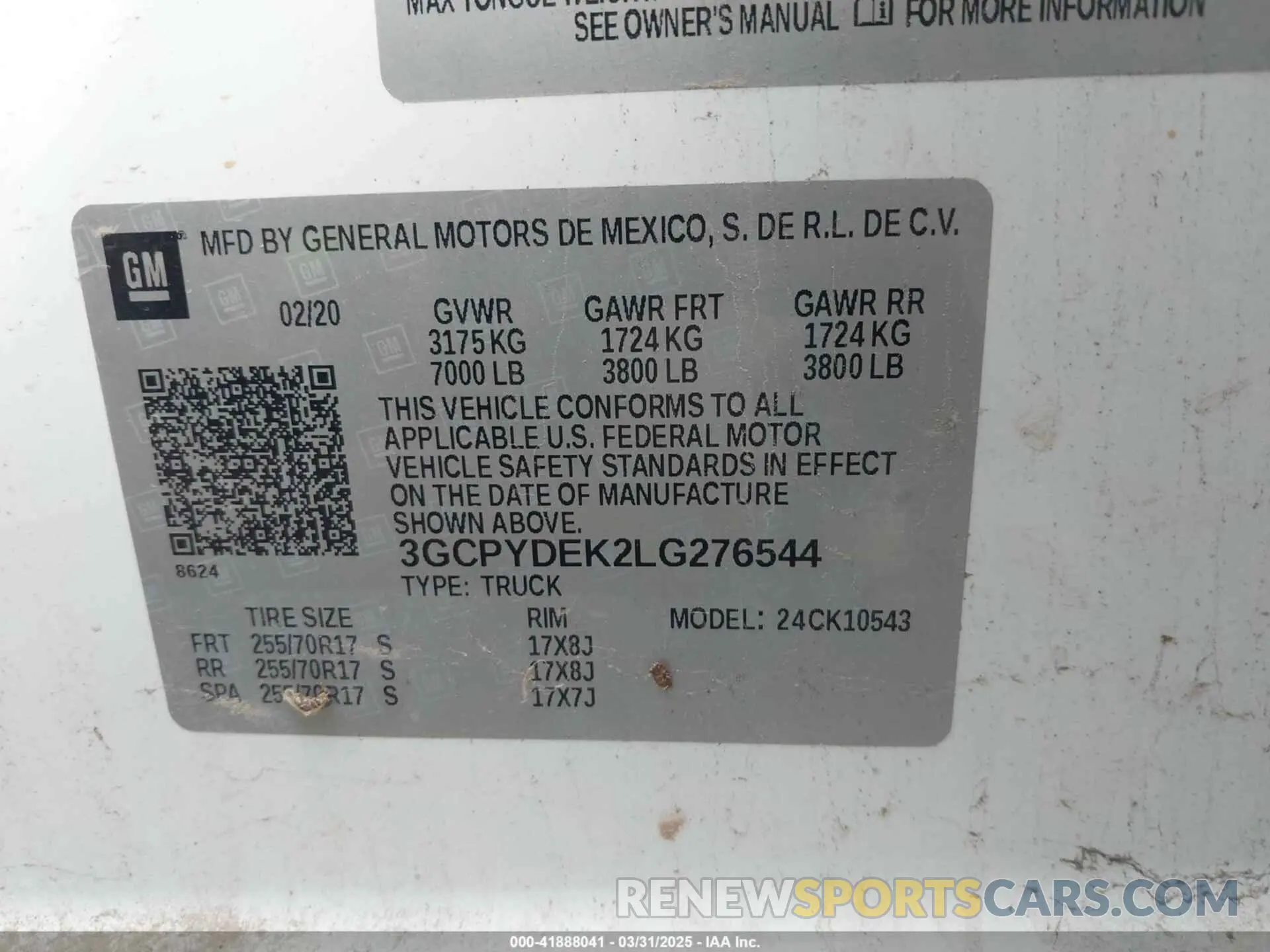 9 Photograph of a damaged car 3GCPYDEK2LG276544 CHEVROLET SILVERADO 1500 2020