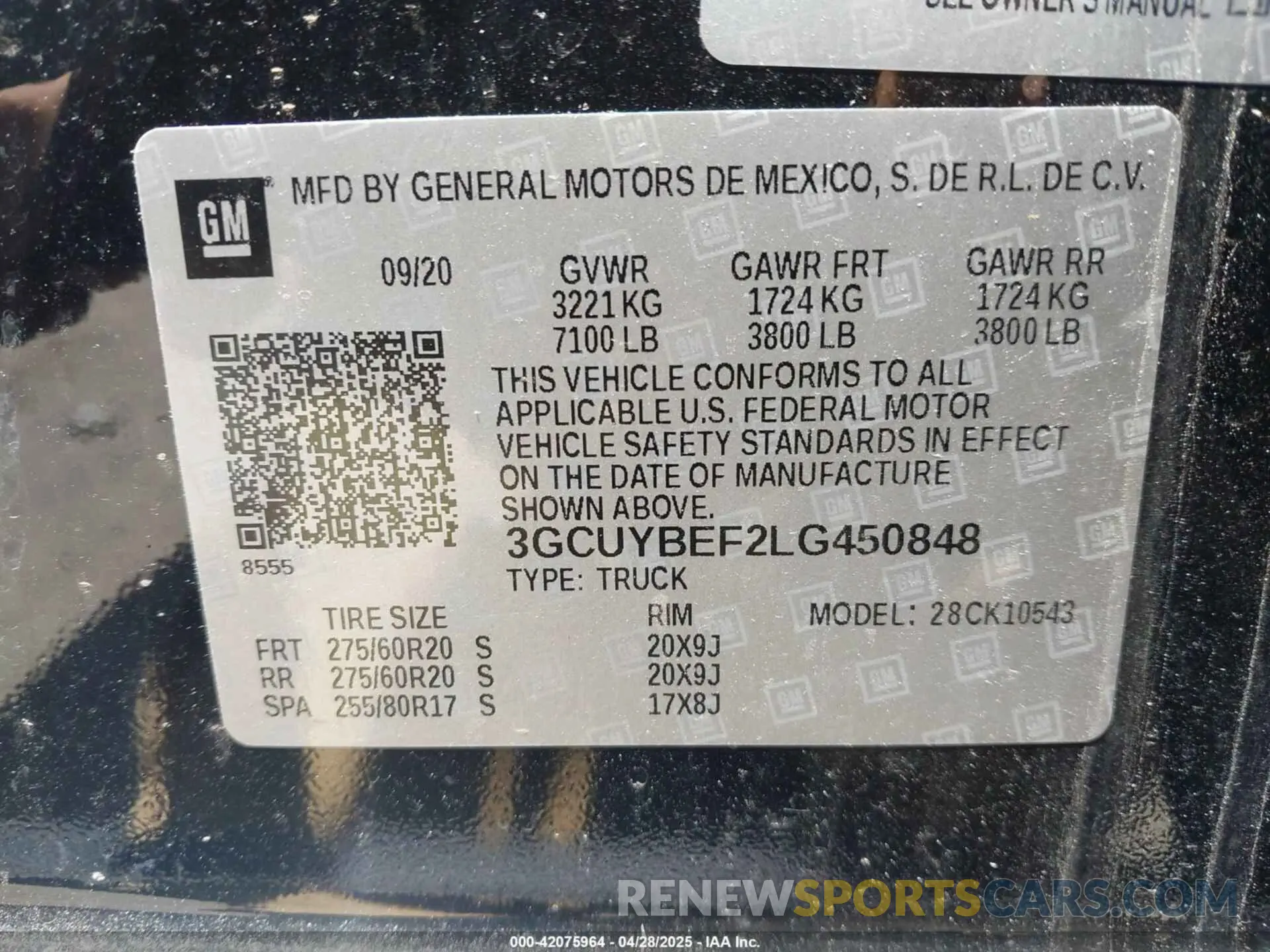 9 Photograph of a damaged car 3GCUYBEF2LG450848 CHEVROLET SILVERADO 1500 2020