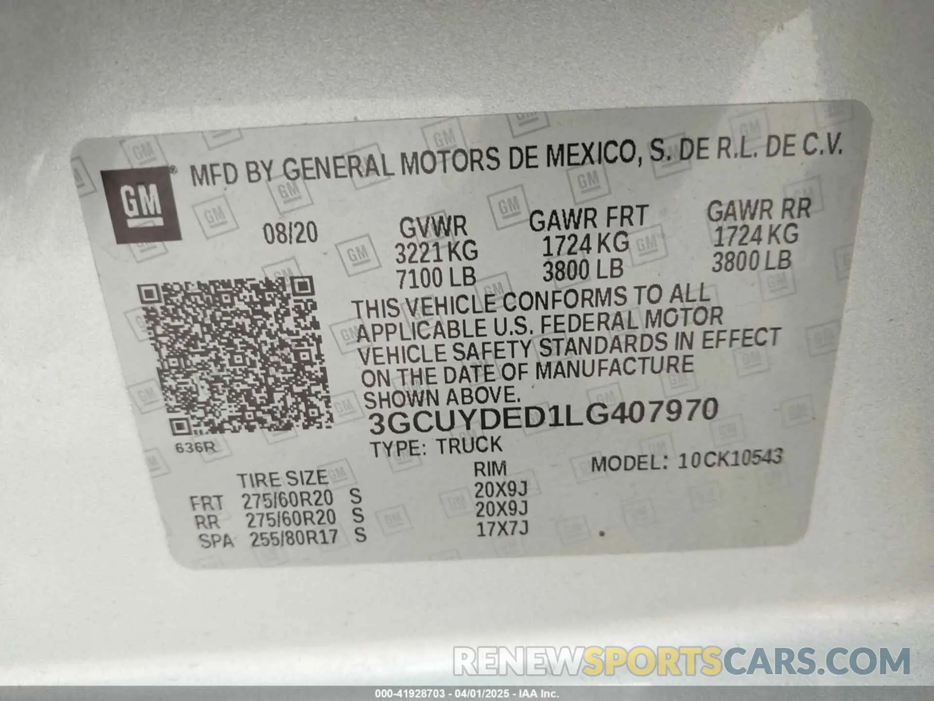 9 Photograph of a damaged car 3GCUYDED1LG407970 CHEVROLET SILVERADO 1500 2020