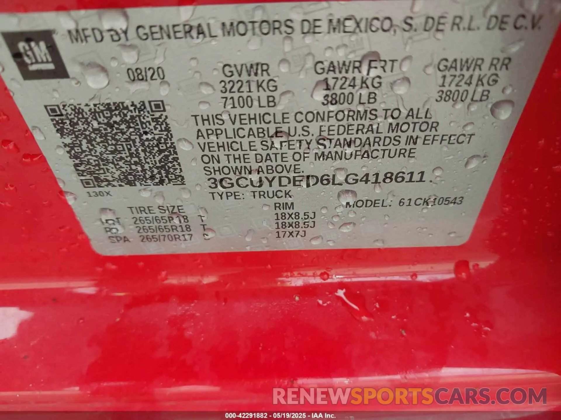 9 Photograph of a damaged car 3GCUYDED6LG418611 CHEVROLET SILVERADO 1500 2020