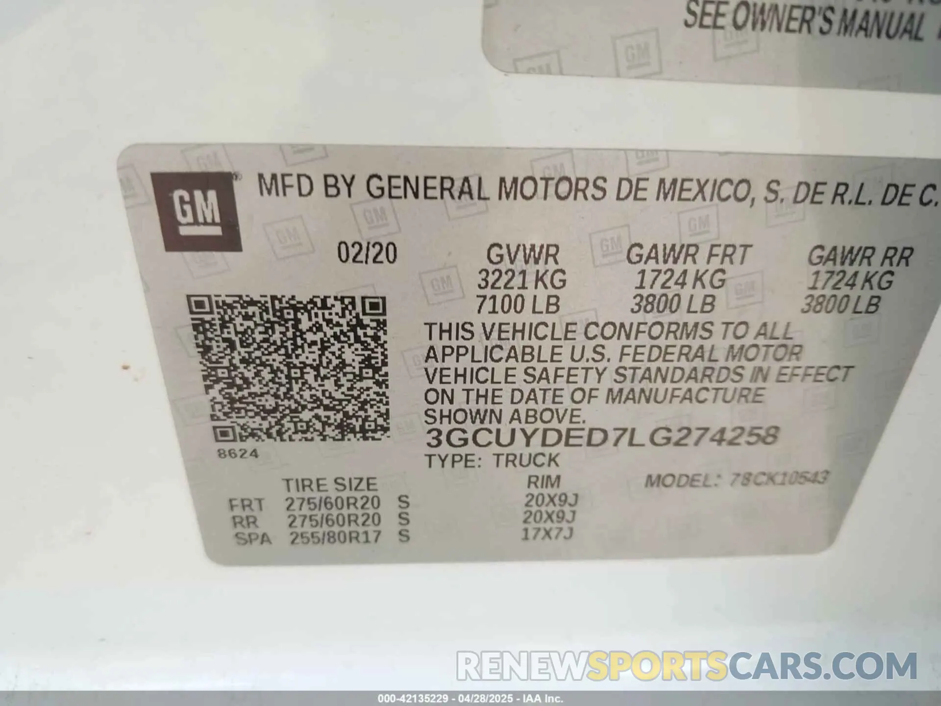 9 Photograph of a damaged car 3GCUYDED7LG274258 CHEVROLET SILVERADO 1500 2020