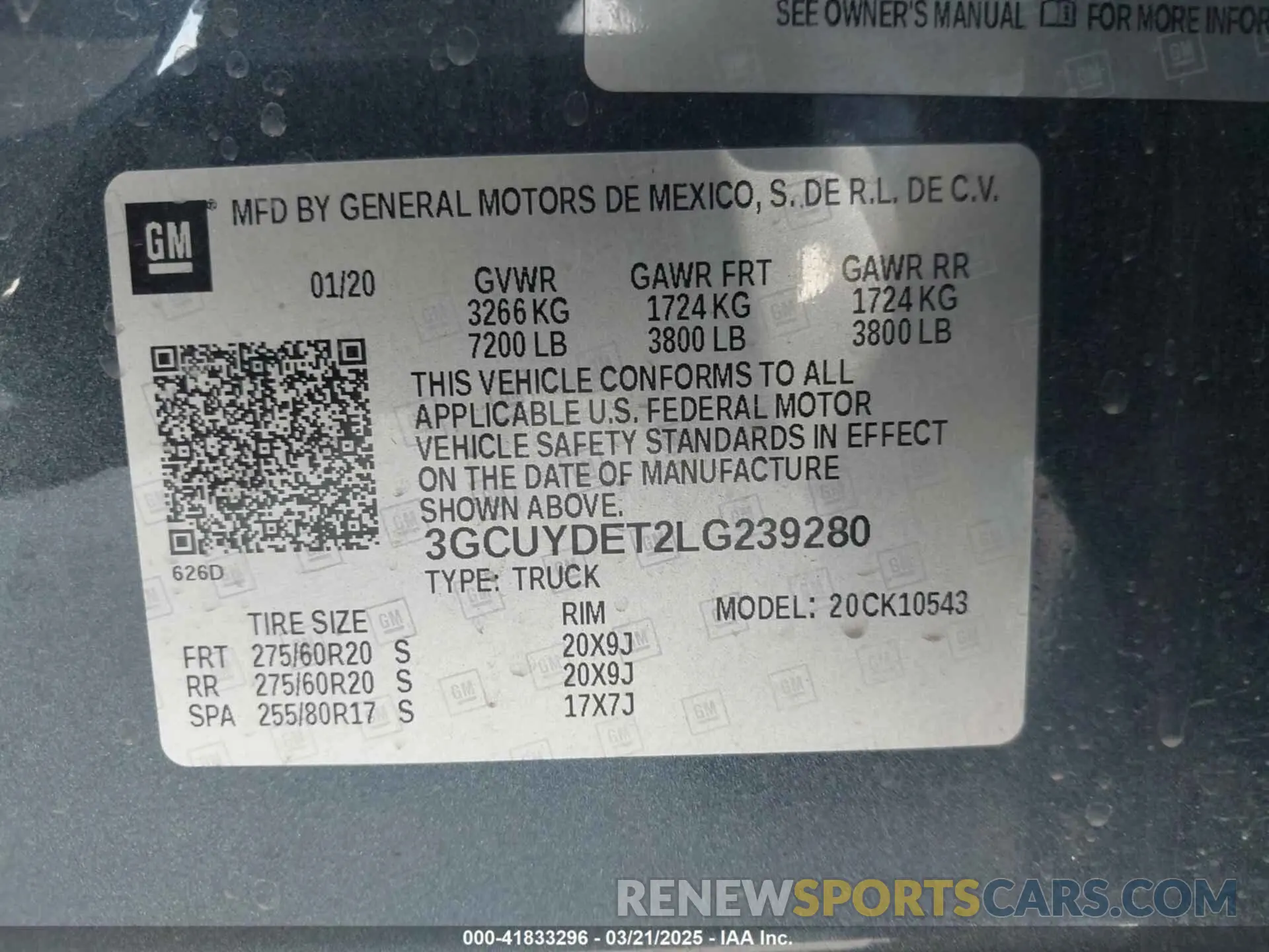 9 Photograph of a damaged car 3GCUYDET2LG239280 CHEVROLET SILVERADO 1500 2020