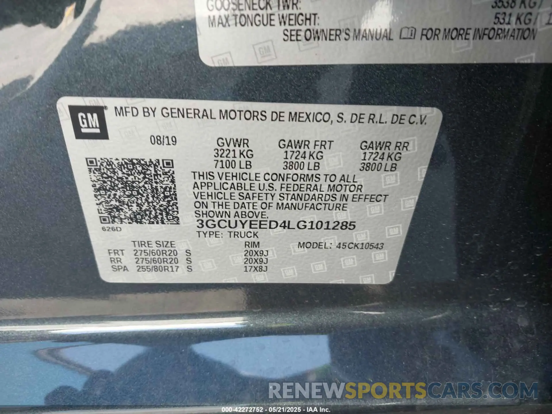9 Photograph of a damaged car 3GCUYEED4LG101285 CHEVROLET SILVERADO 1500 2020
